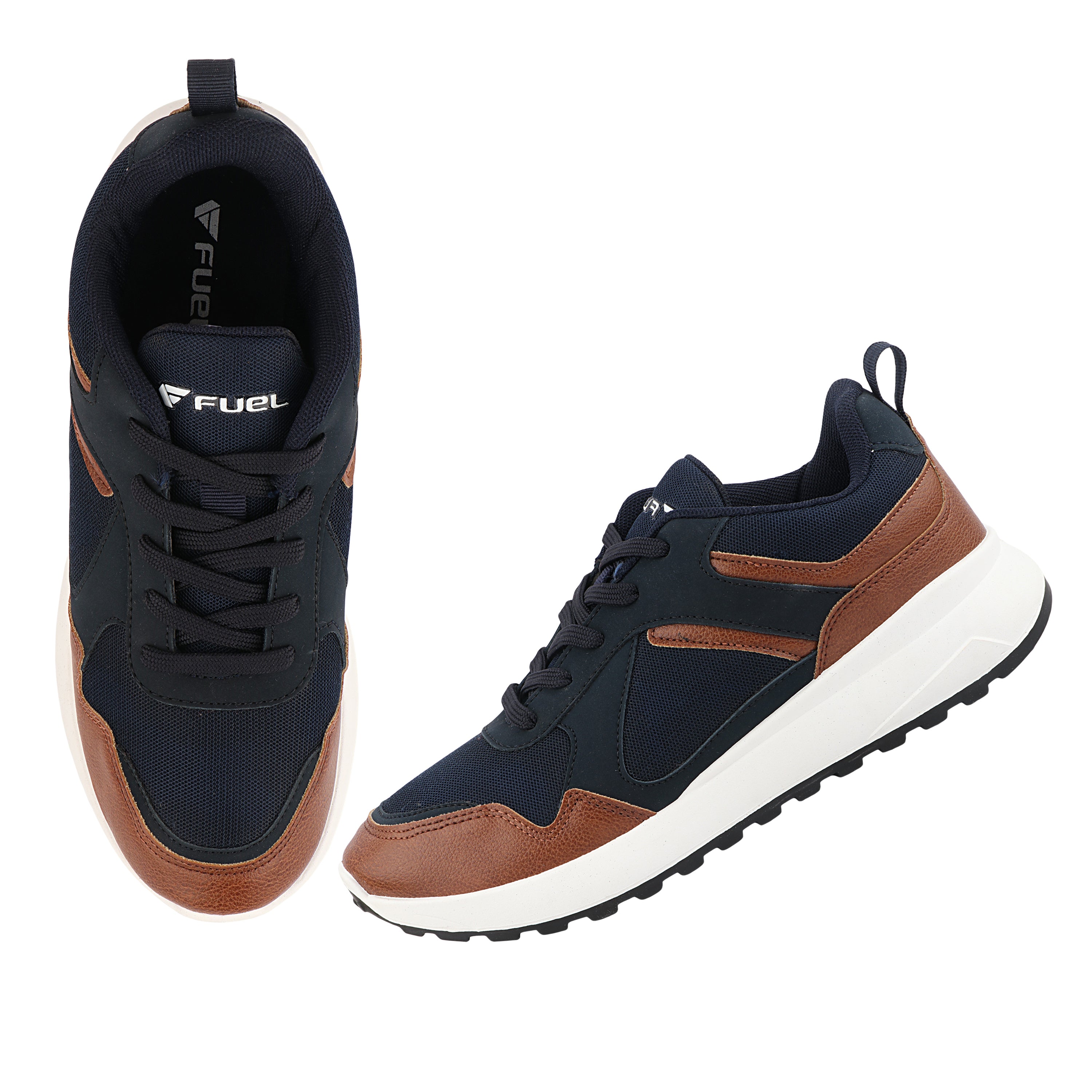 Fuel Neostep-01 Casual Sports Shoes  Lightweight Walking & Running Sneakers For Men's (Navy/Tan)