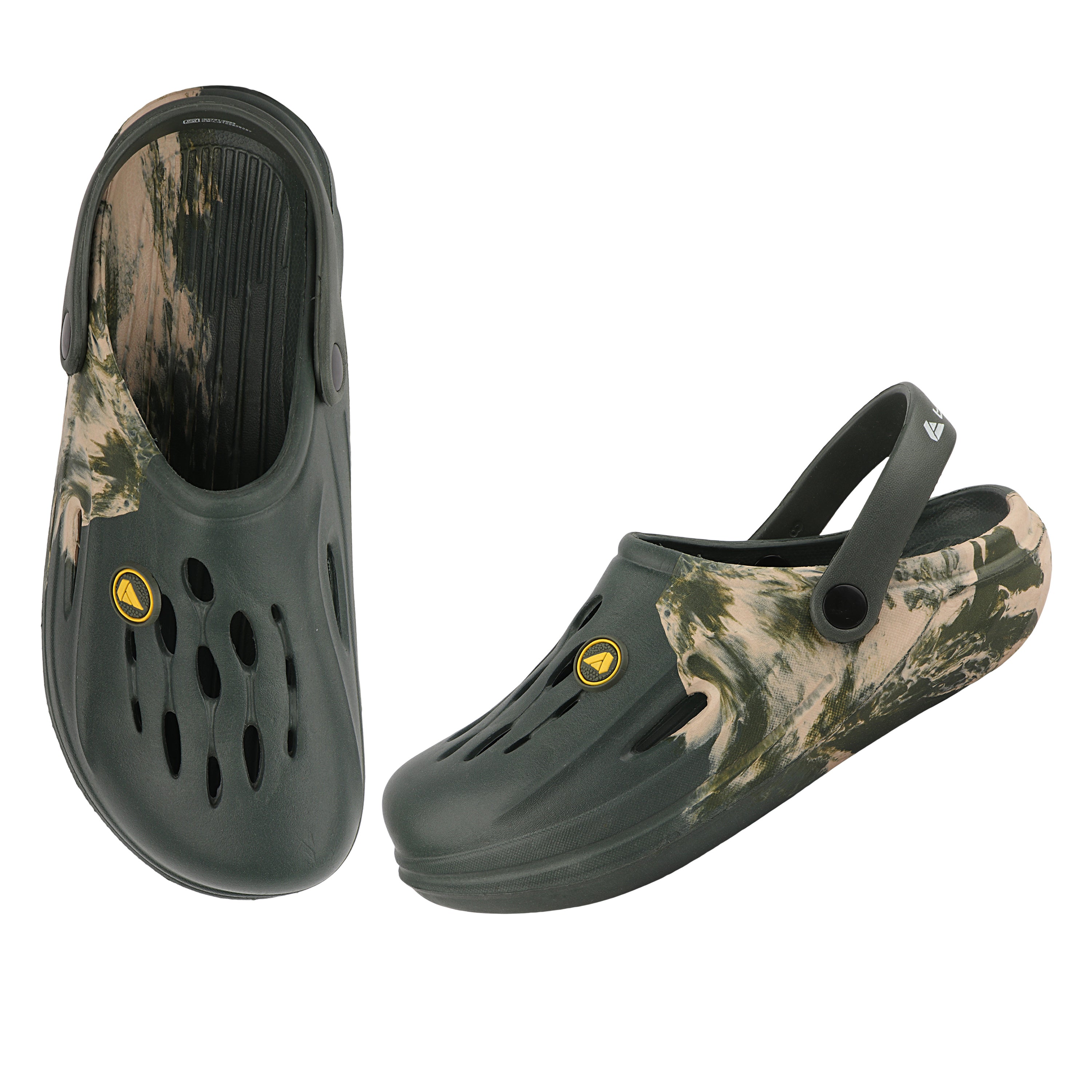 FUEL Oxygen Cushioned Comfort and Lightweight Slip-On with Anti-Slip Sole Clogs for Men's (Olive)
