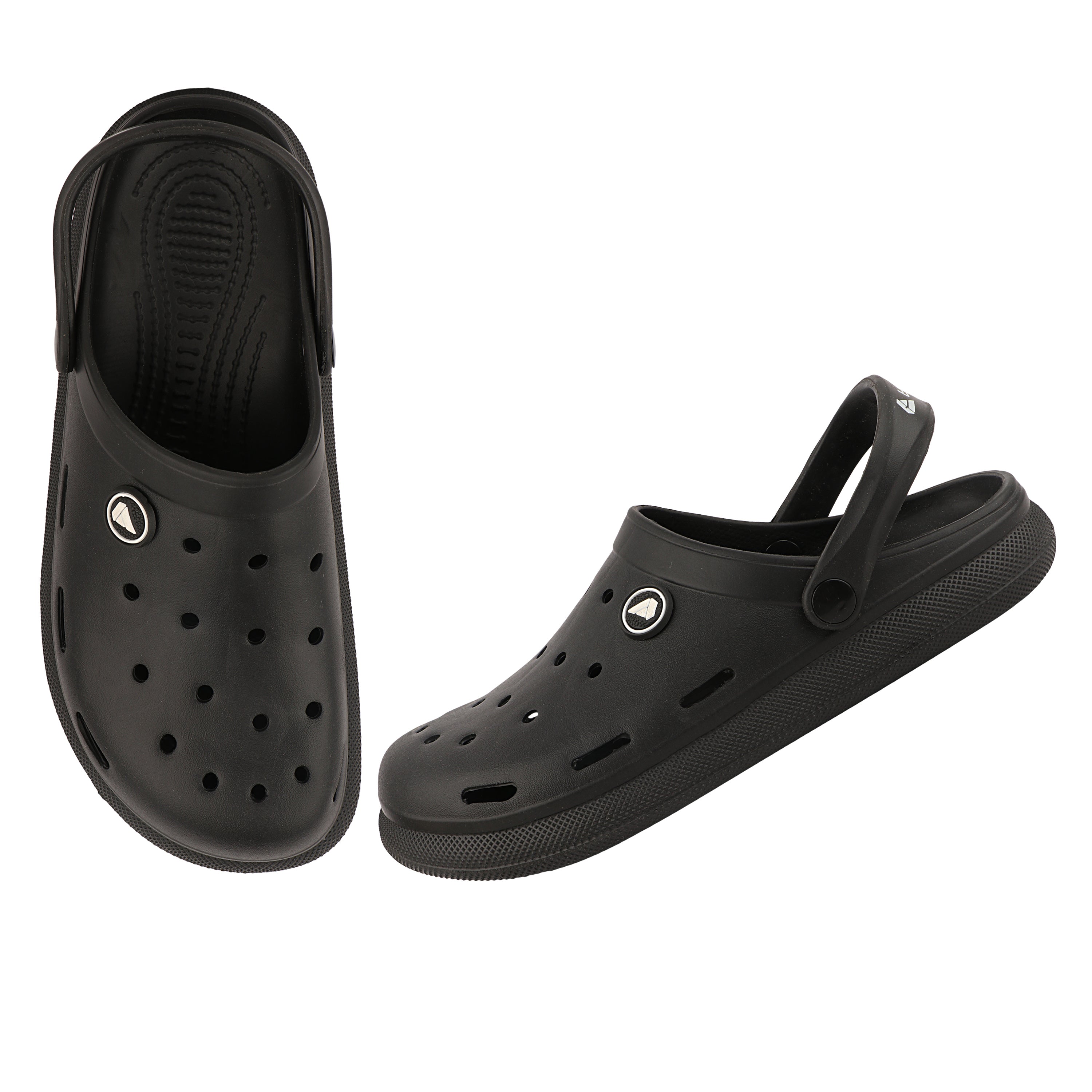 FUEL 1101 Lightweight and Comfortable Slip-On Casual Clogs with Cushioned Footbed Clogs for Men's (Black)