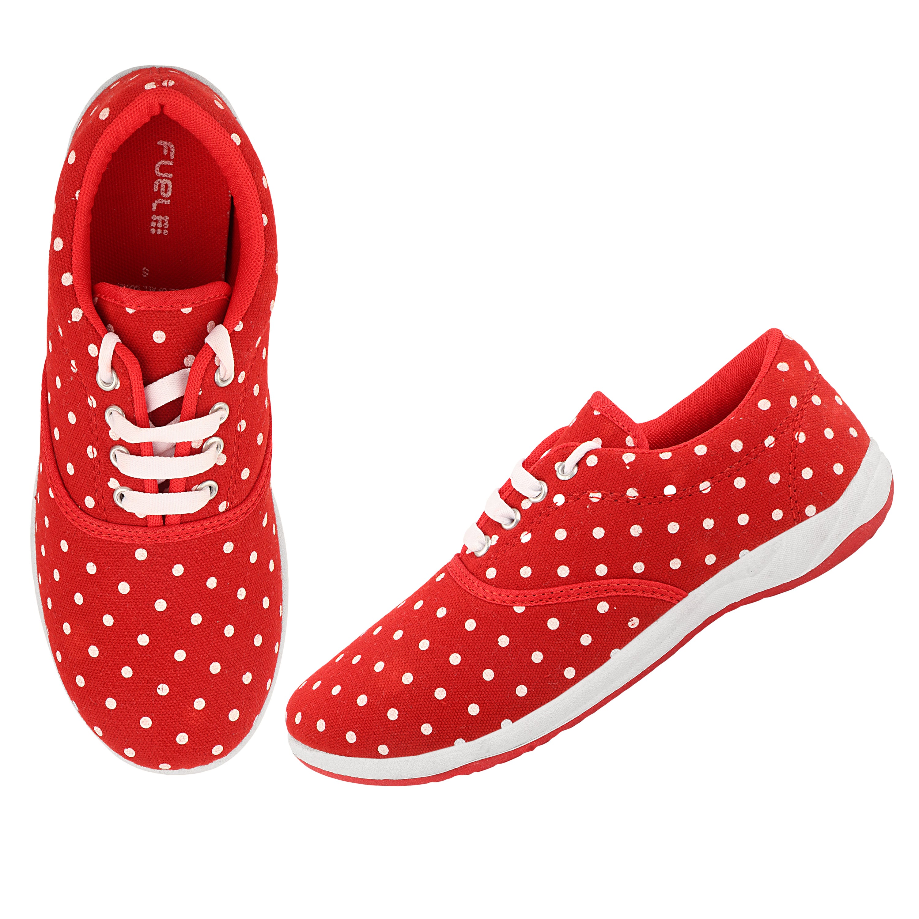 FUEL Julie Lightweight & Comfortable with Cushioned Footbed and Breathable Canvas Upper Slip-on Shoes for Women's (Red)