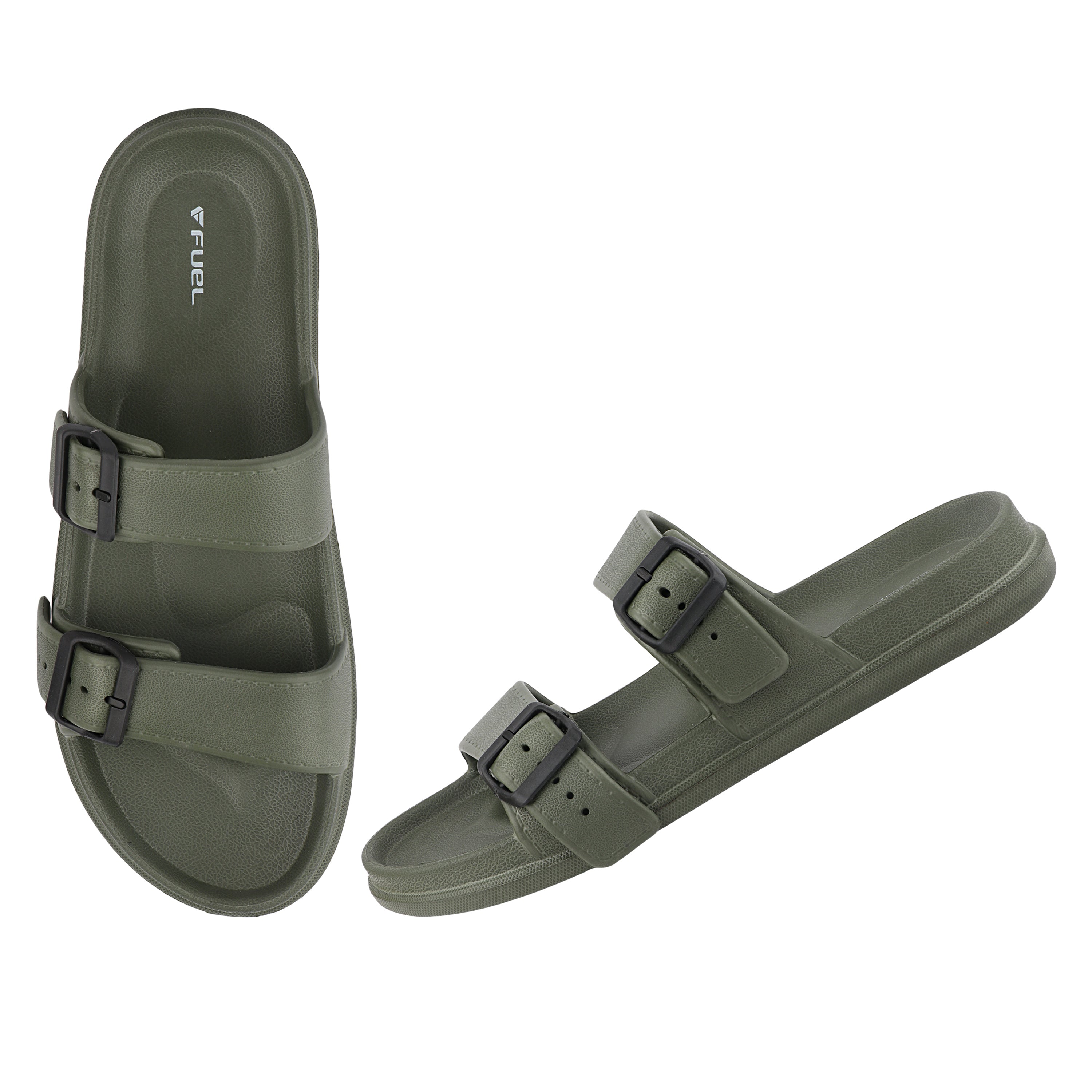 FUEL Aura Lightweight & Anti-Slip with Cushioned Footbed and Flexible Durable Slipper for Men's (Olive)