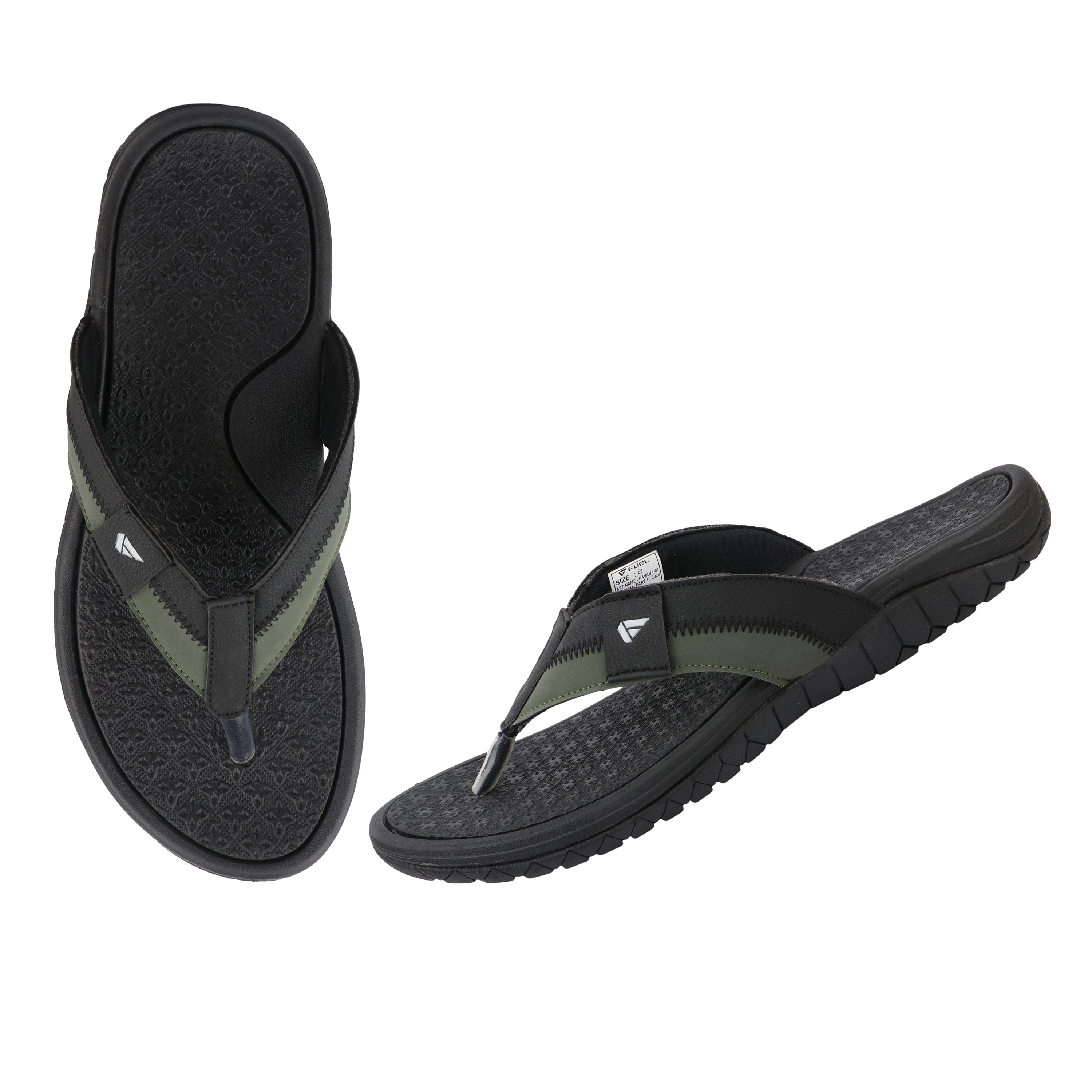 FUEL Havana Men’s Slippers | Comfortable Slip-On Slippers | Lightweight EVA + TPR Sole | Cushioned Footbed | Synthetic Casual Slippers for Daily, Home, Walking & Regular Use (Green)