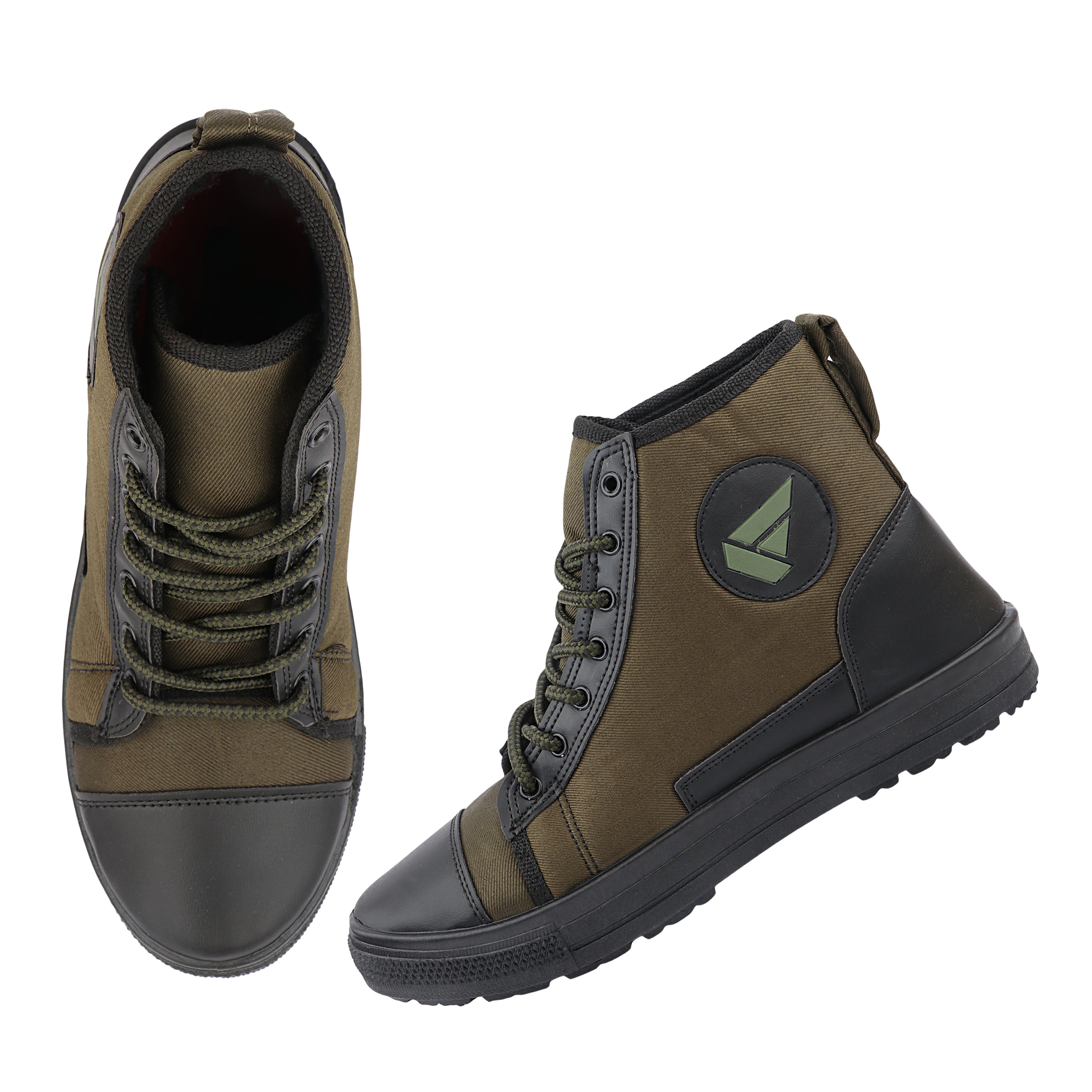 FUEL Yodha Adventure Jungle Boots for Men – Olive Canvas Tactical Boots