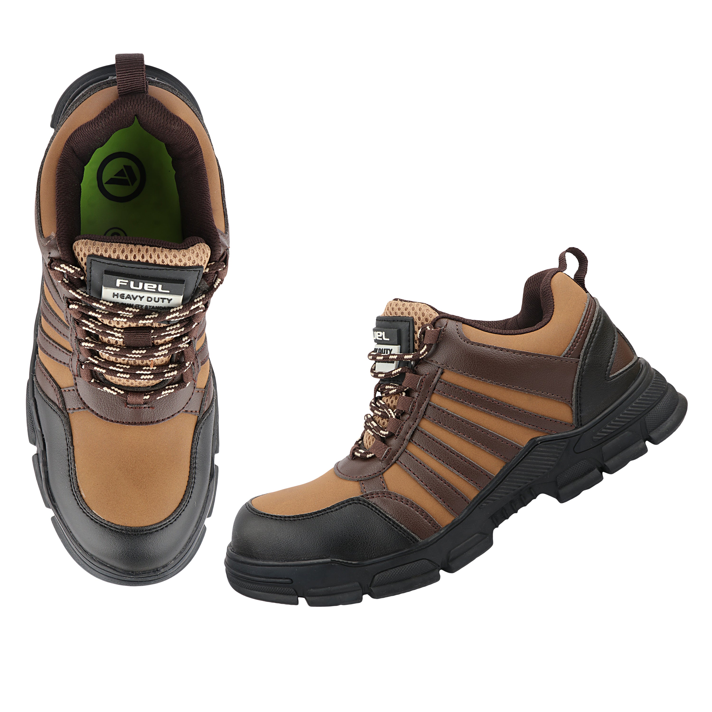 FUEL Reevon-03 Safety Shoes for Men | 200J Non-Metallic Toe Cap | Kevlar Insole | Nitrile Rubber Sole | Micro Fibre Upper | Air Mesh Lining | Industrial & Work Shoes