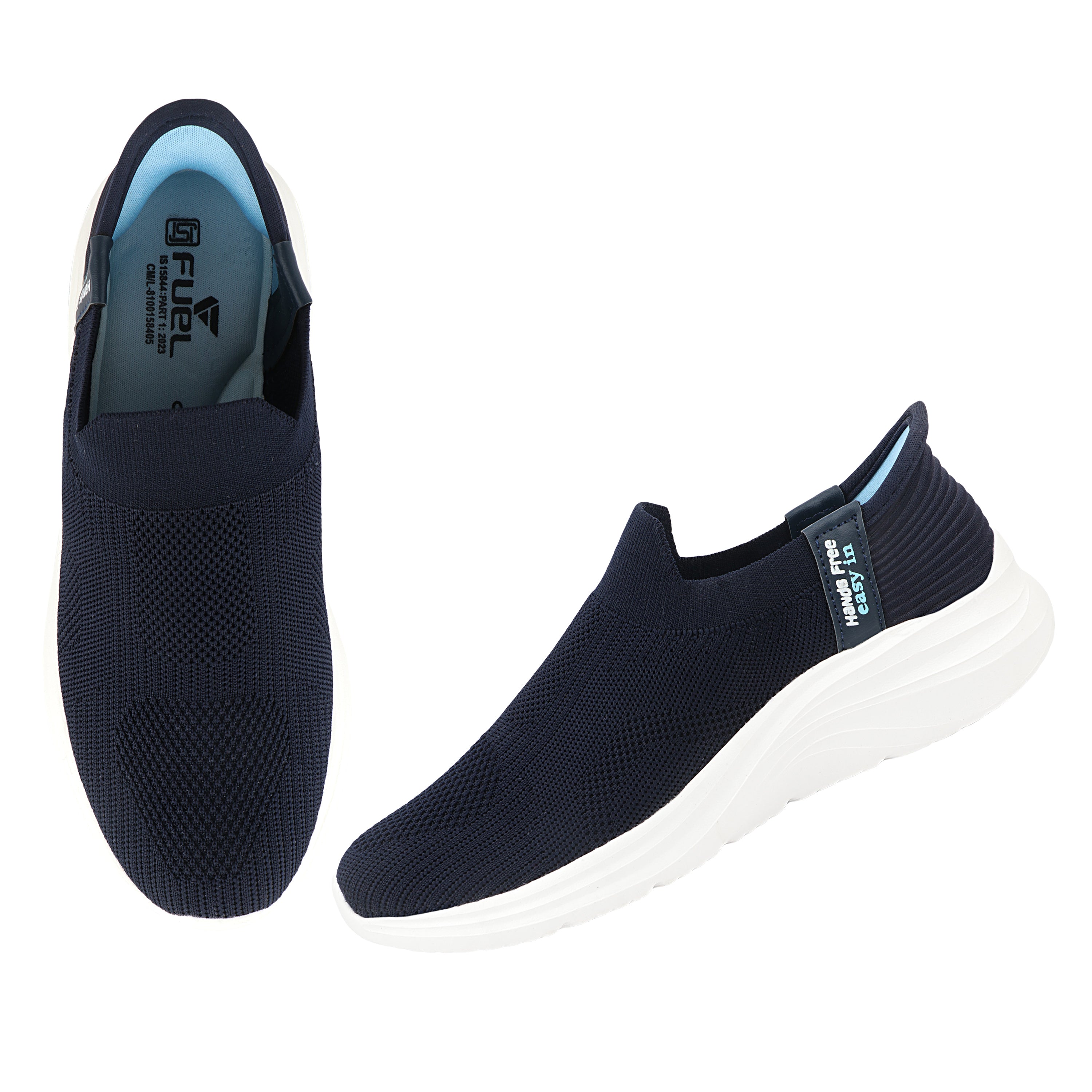 FUEL Gloria Women's Slip-On Shoes | Lightweight Casual Shoes | Soft Knitted Fabric Upper | Easy Slip-On Design | EVA Sole | Cushioned Footbed | Comfortable Everyday Footwear (Navy)