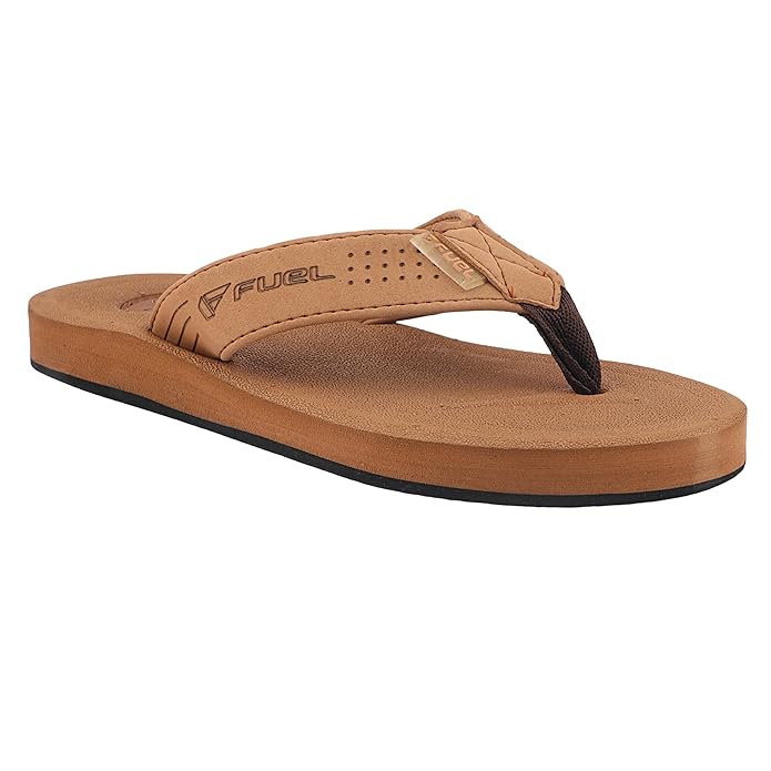 FUEL Men's Slippers, Flip Flops For Men (FMS-01) BROWN