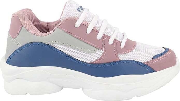 FUEL Katy Lightweight Running & Walking Sports Shoes For Women's (Purple-white)