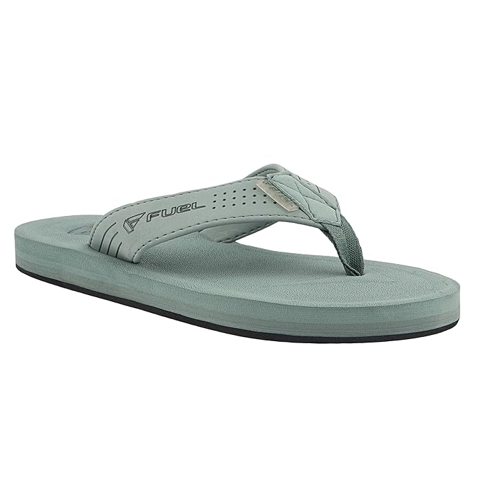 FUEL Men's Slippers, Flip Flops For Men (FMS-01) MIST GREEN