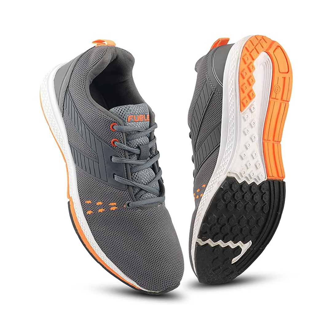 Fuel Crown Sport Shoes For Men's (GREY/ ORANGE)