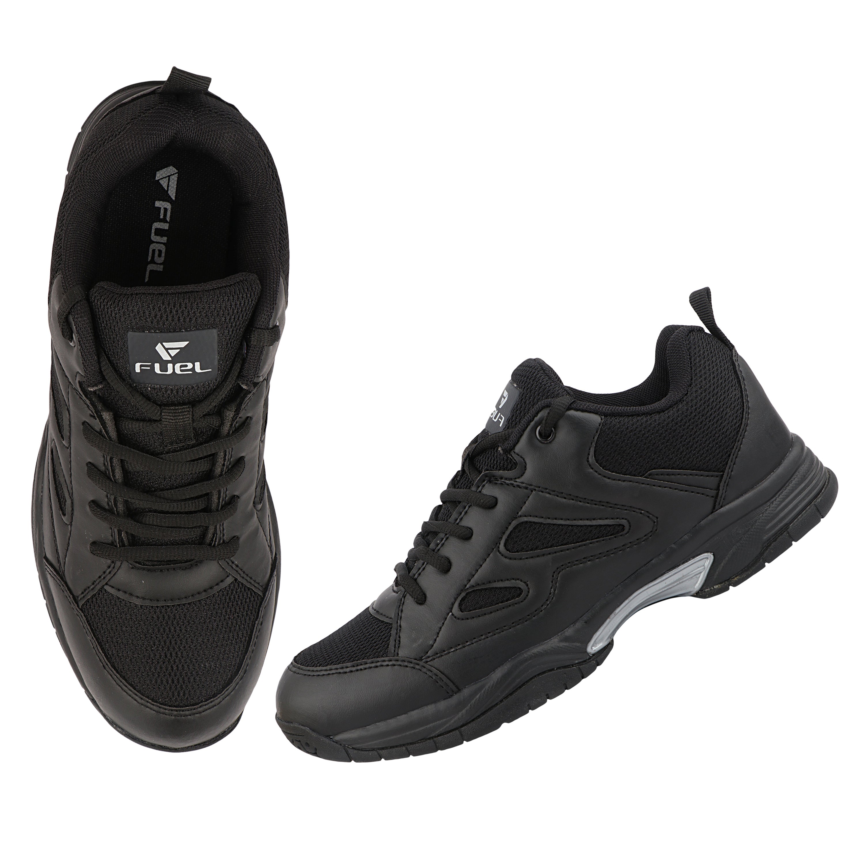 FUEL Snow Lightweight & Durable Lace-Up Sports Shoes for Men's (Black)