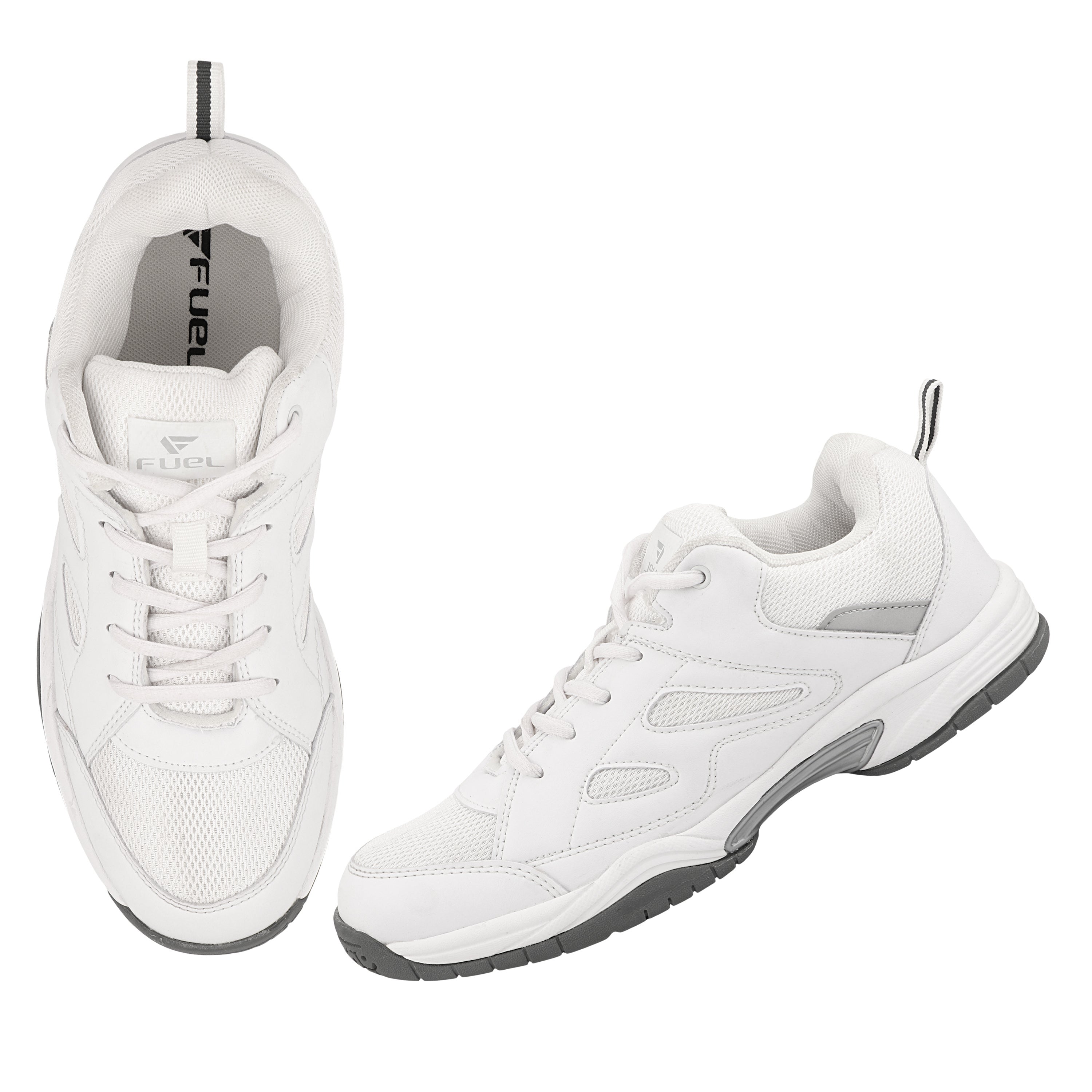 FUEL Snow Lightweight & Durable Lace-Up Sports Shoes for Men's (White)