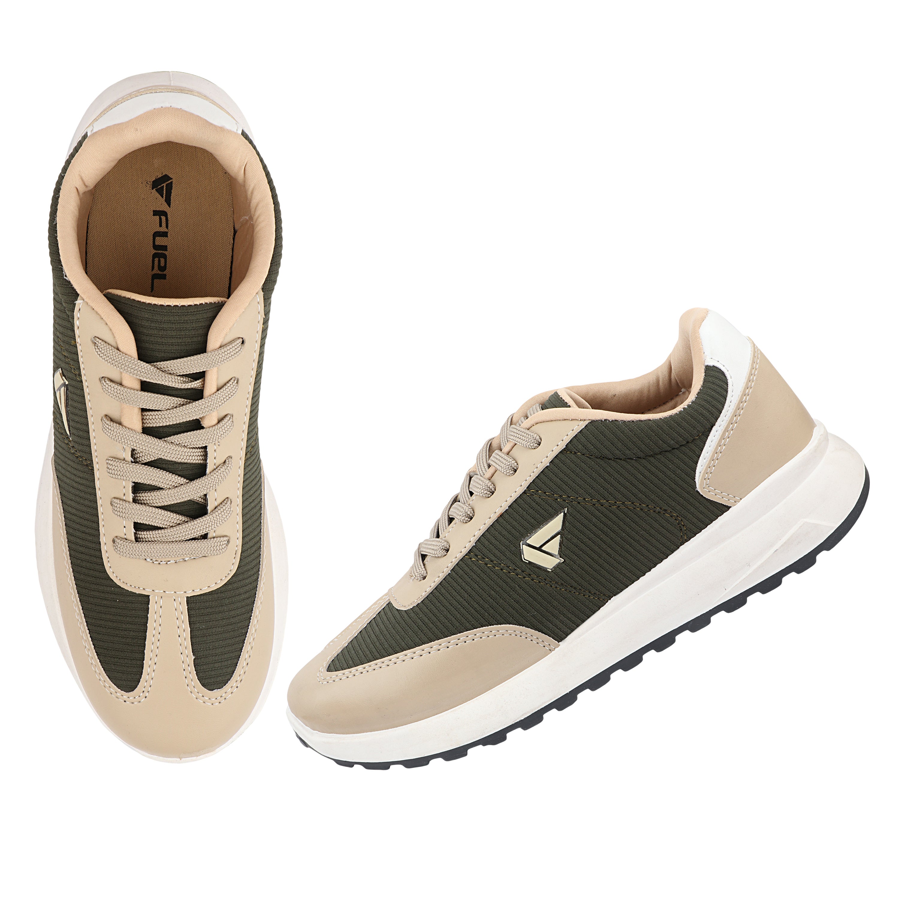 FUEL Neostep-04 Lightweight & Durable with Stylish Corduroy Cushioned Comfort Durable PVC Sole for Men's (Olive)
