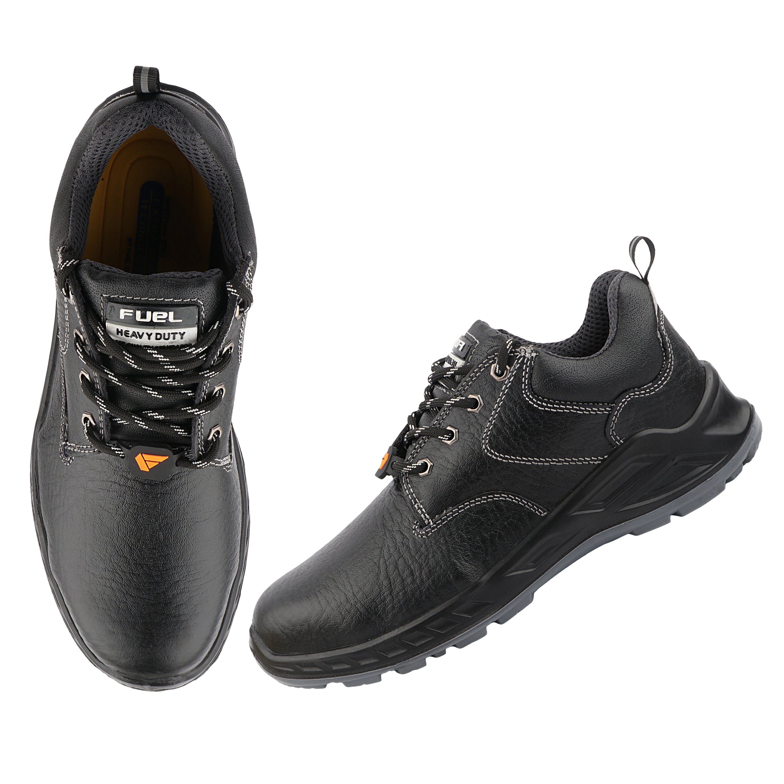 FUEL Smith-04 Safety Shoes for Men – Durable & Comfortable Protective Footwear with Secure Lace-Up Fit, (Black)