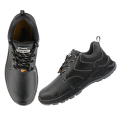 FUEL Smith-04 Safety Shoes for Men – Durable & Comfortable Protective Footwear with Secure Lace-Up Fit, (Black)