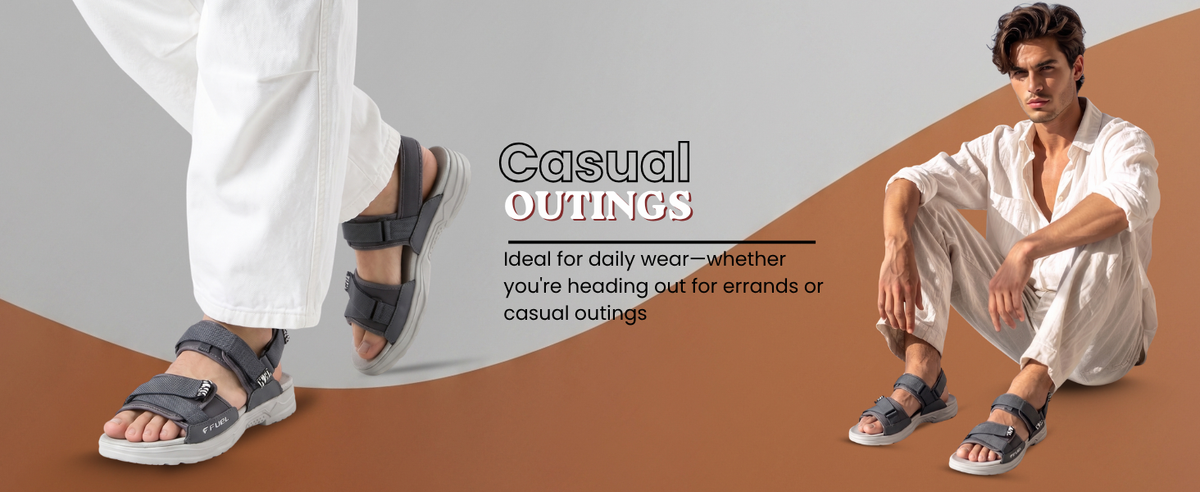 FUEL Combat-01 Breathable & Anti-Skid Outdoor Sandals For Men's (Black)