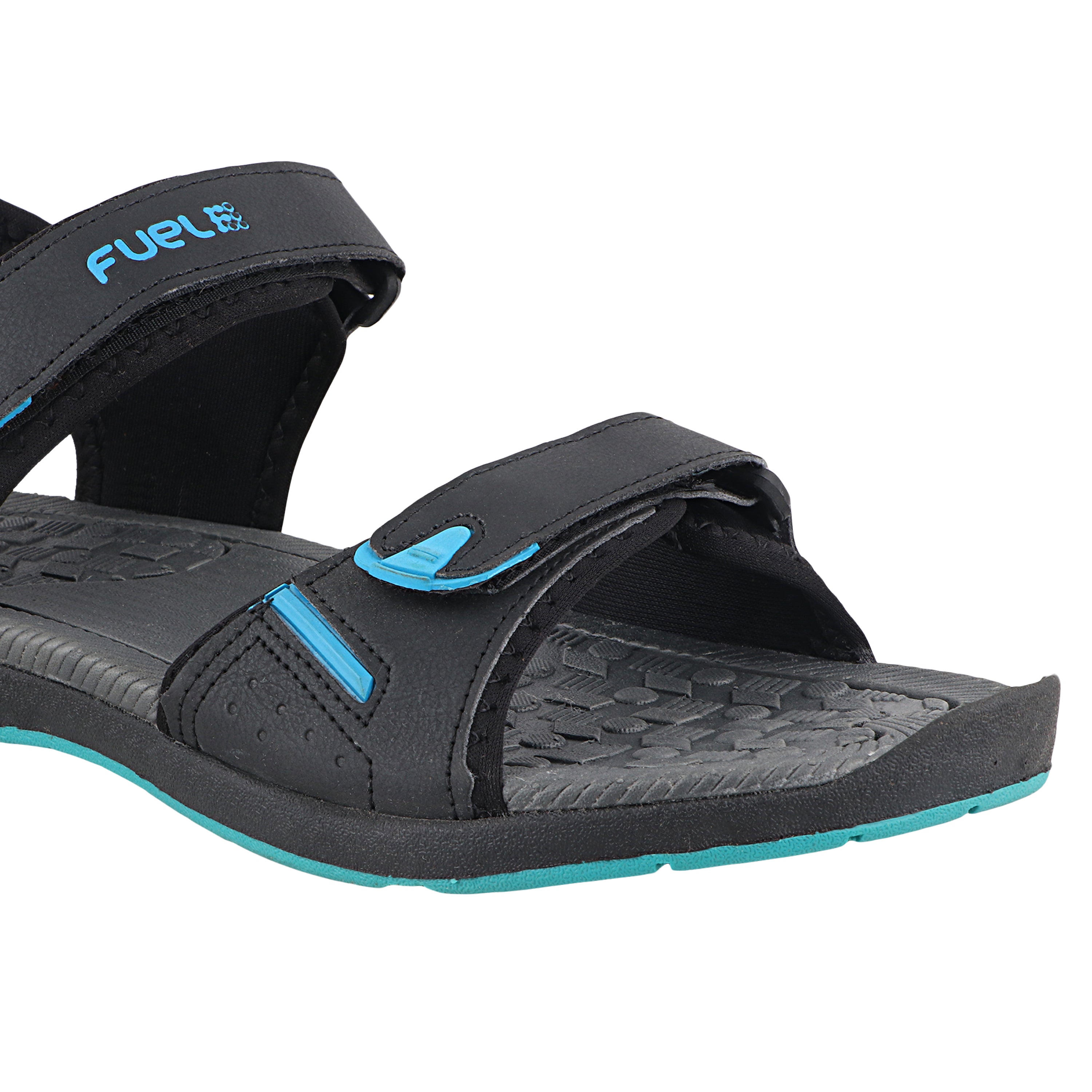 Fuel Mark Sandals For Men's (Black-Aqua)