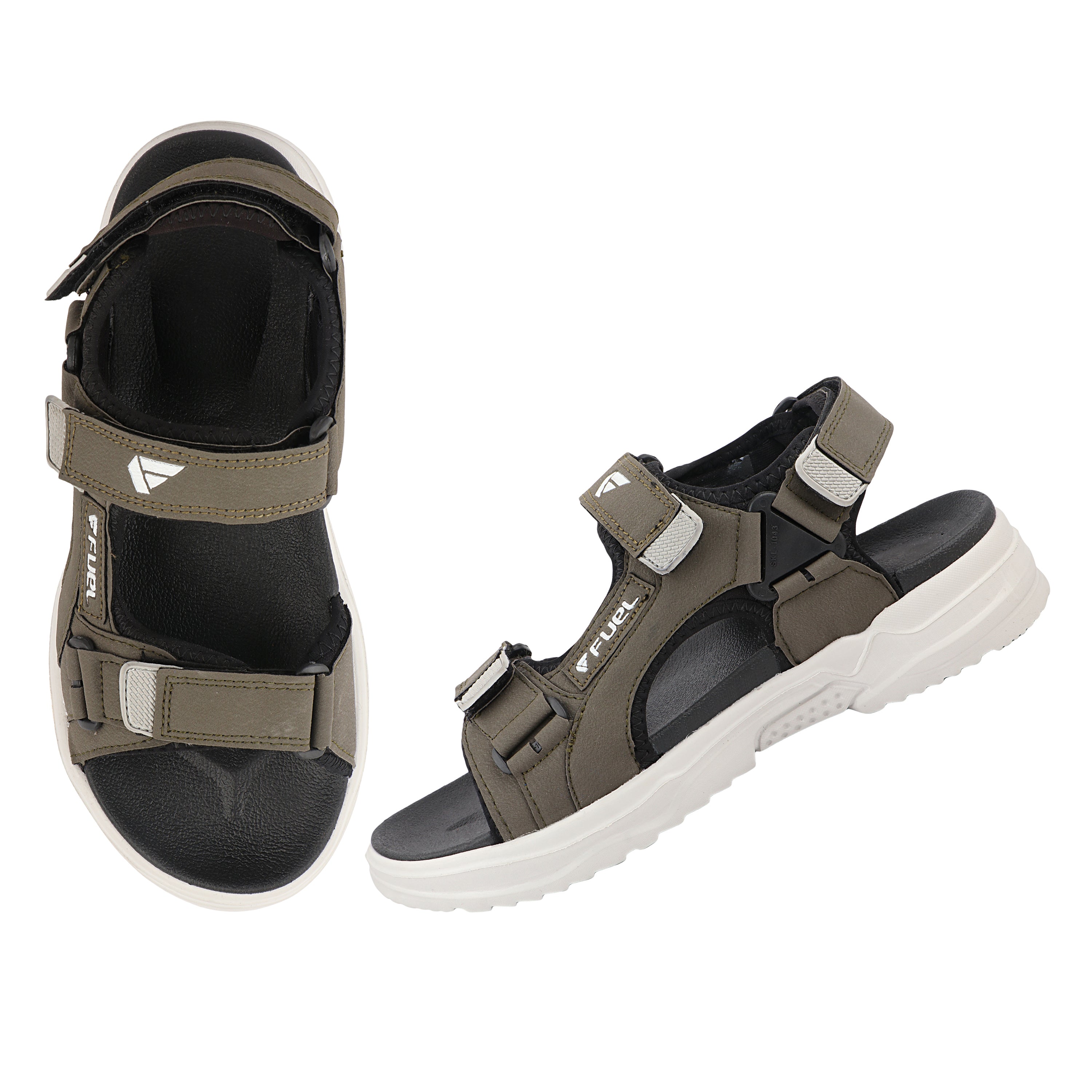 FUEL Combat-06 Comfortable and Stylish Casual Sandals For Men's (Mehandi-Black)