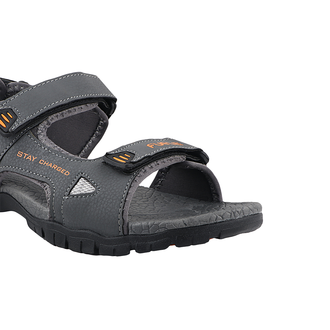 Fuel Rambo-04 sandal for man  (Dark Grey & Orange)