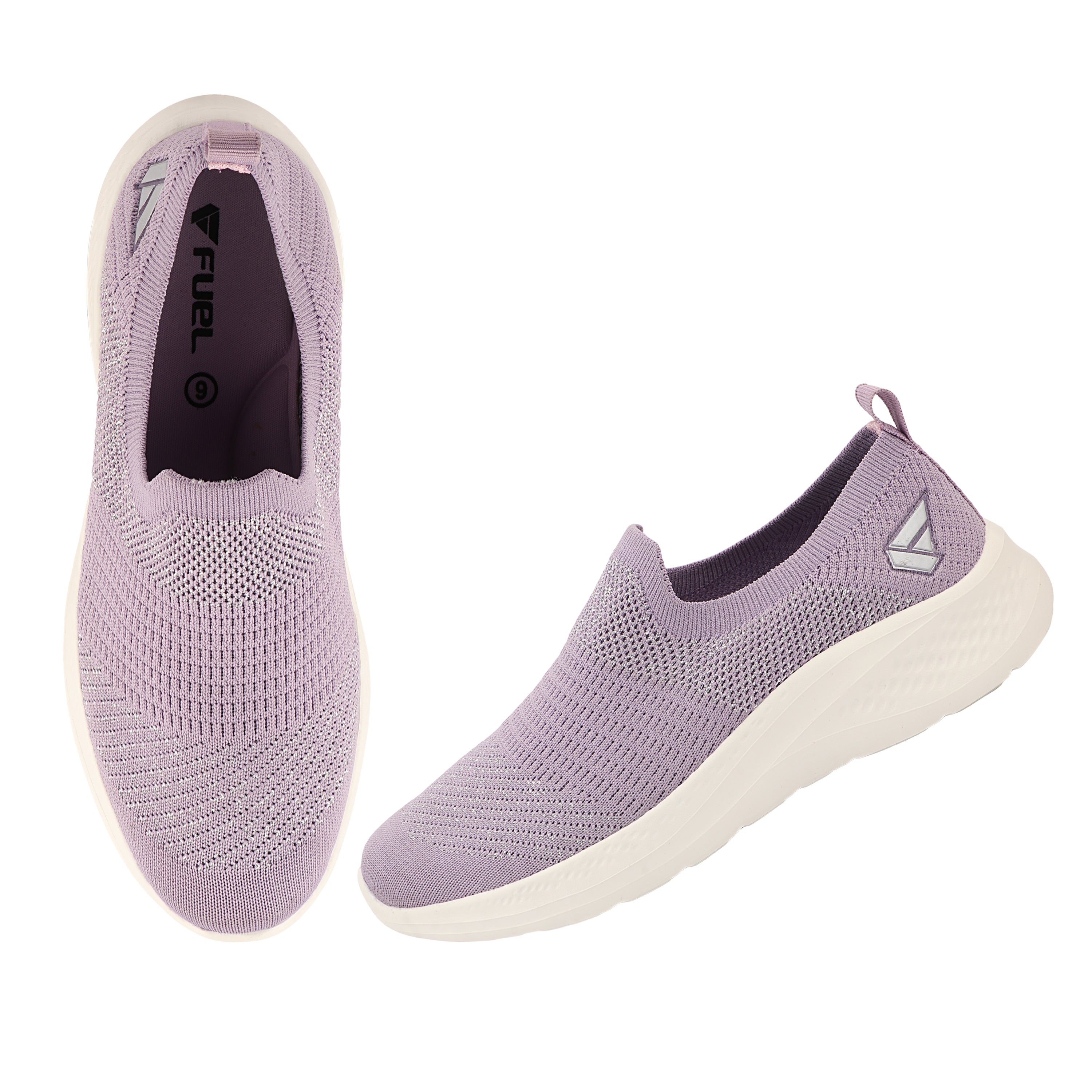 FUEL Sparkle Lightweight & Comfortable Casual Slip-On Daily Wear Sports Shoes for Women's (Lavender)
