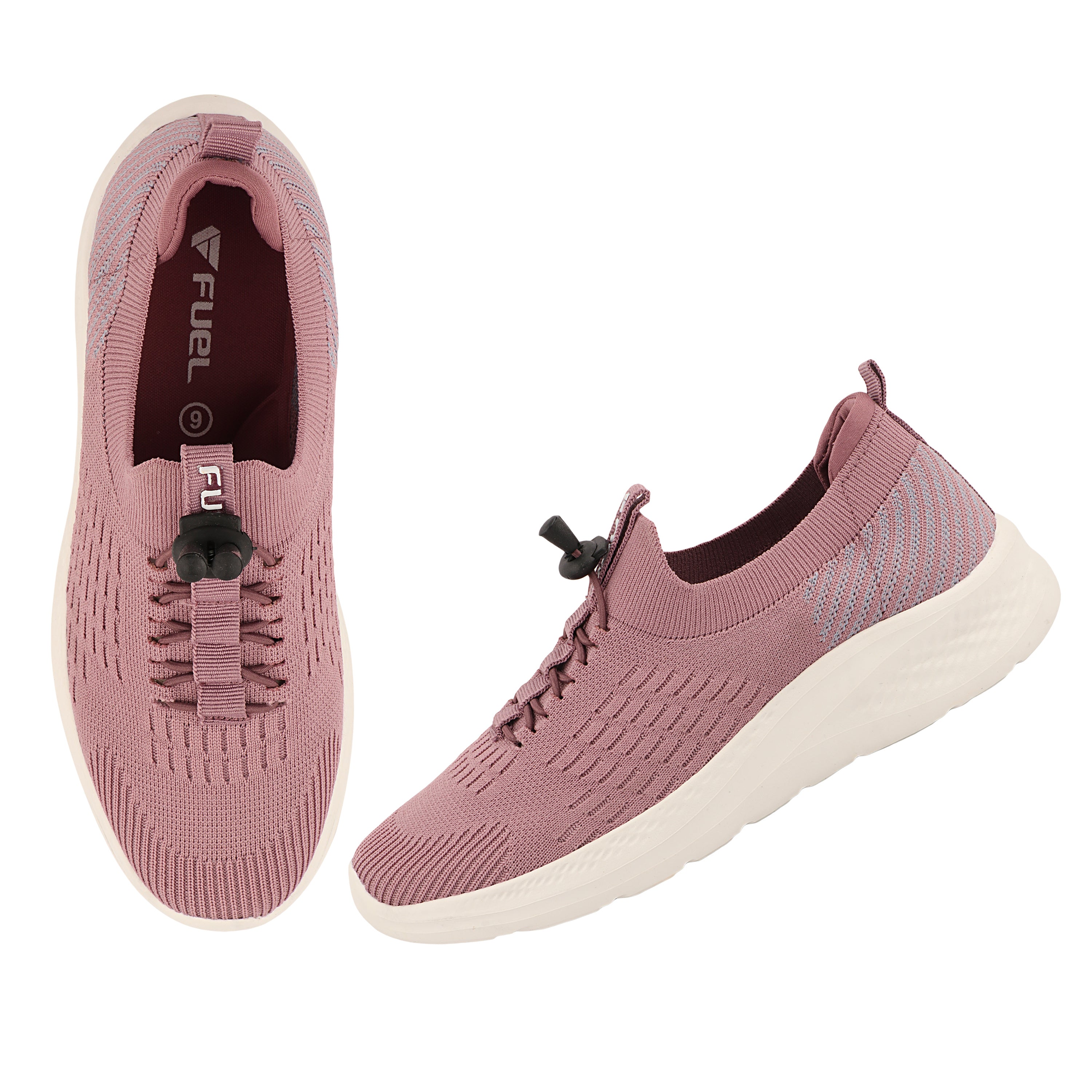 FUEL Lacy Breathable & Cushioned Footbed Running & Walking Lace-Up Women's Sports Shoes (Mauve)