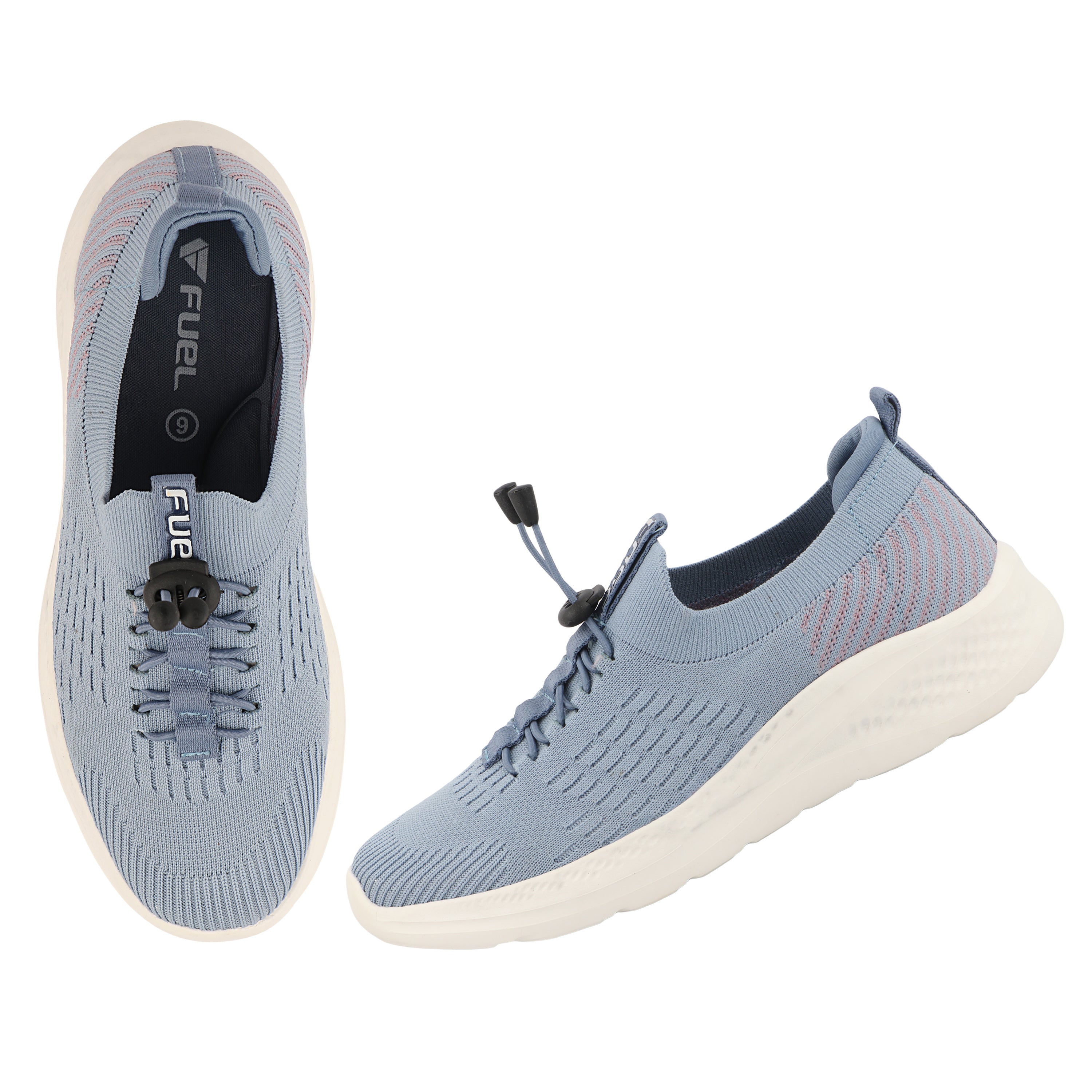 FUEL Lacy Breathable & Cushioned Footbed Running & Walking Lace-Up Sports Shoes For Women's (Blue)