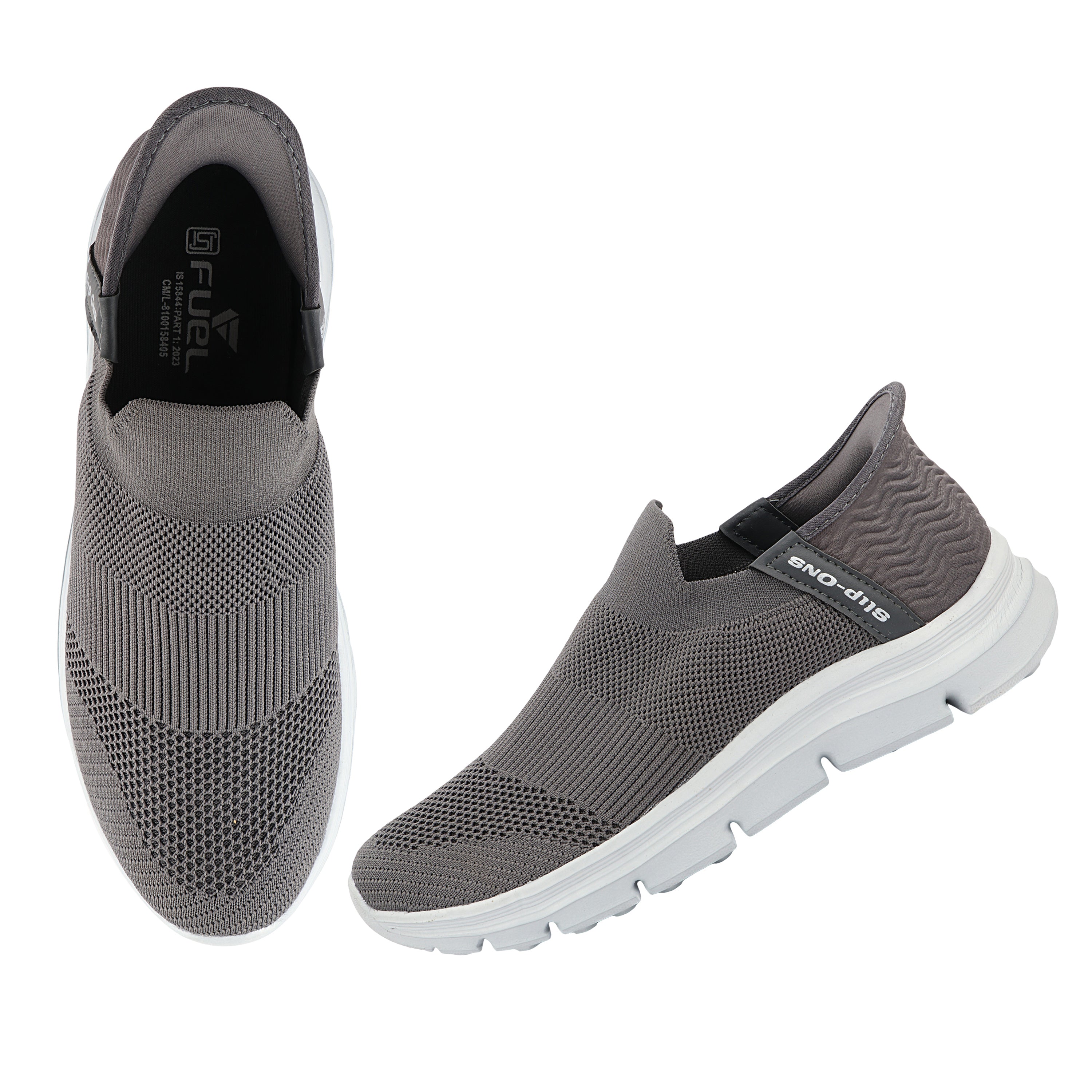 FUEL Flow Casual & Soft Cushioned Footbed Slip-On Sports Shoes For Men's (Grey)
