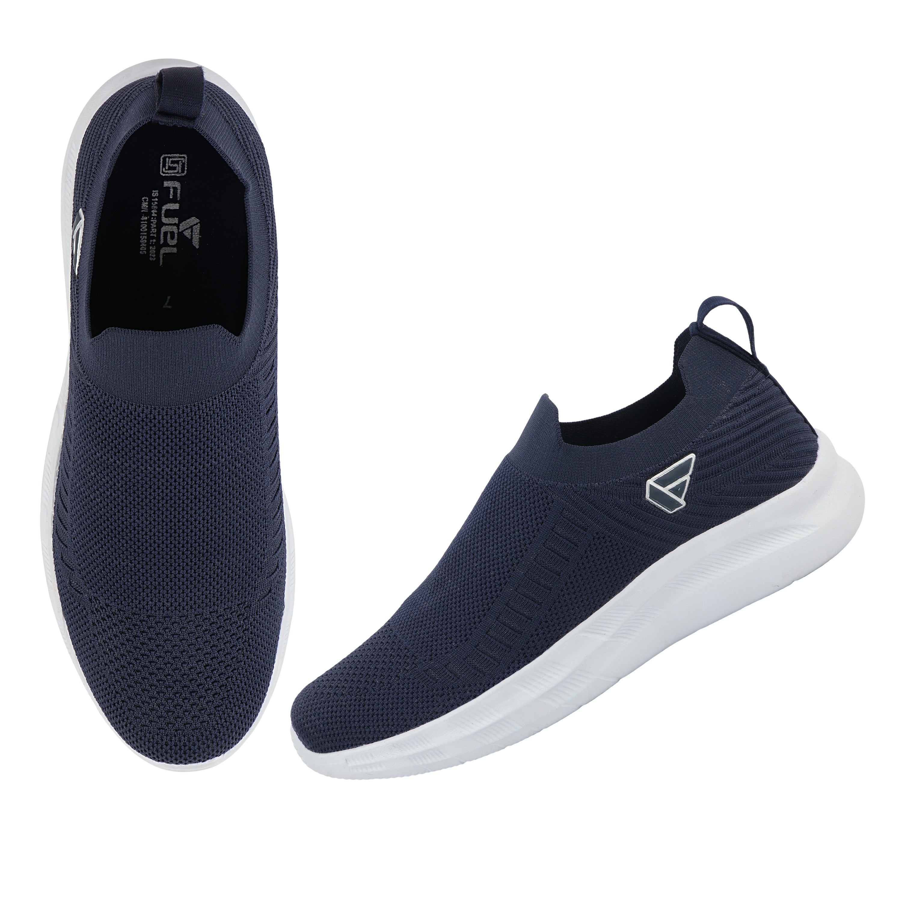 FUEL Flash Lightweight & Breathable Cushioned EVA Sole Slip-On Sports Shoes for Men's (Navy)