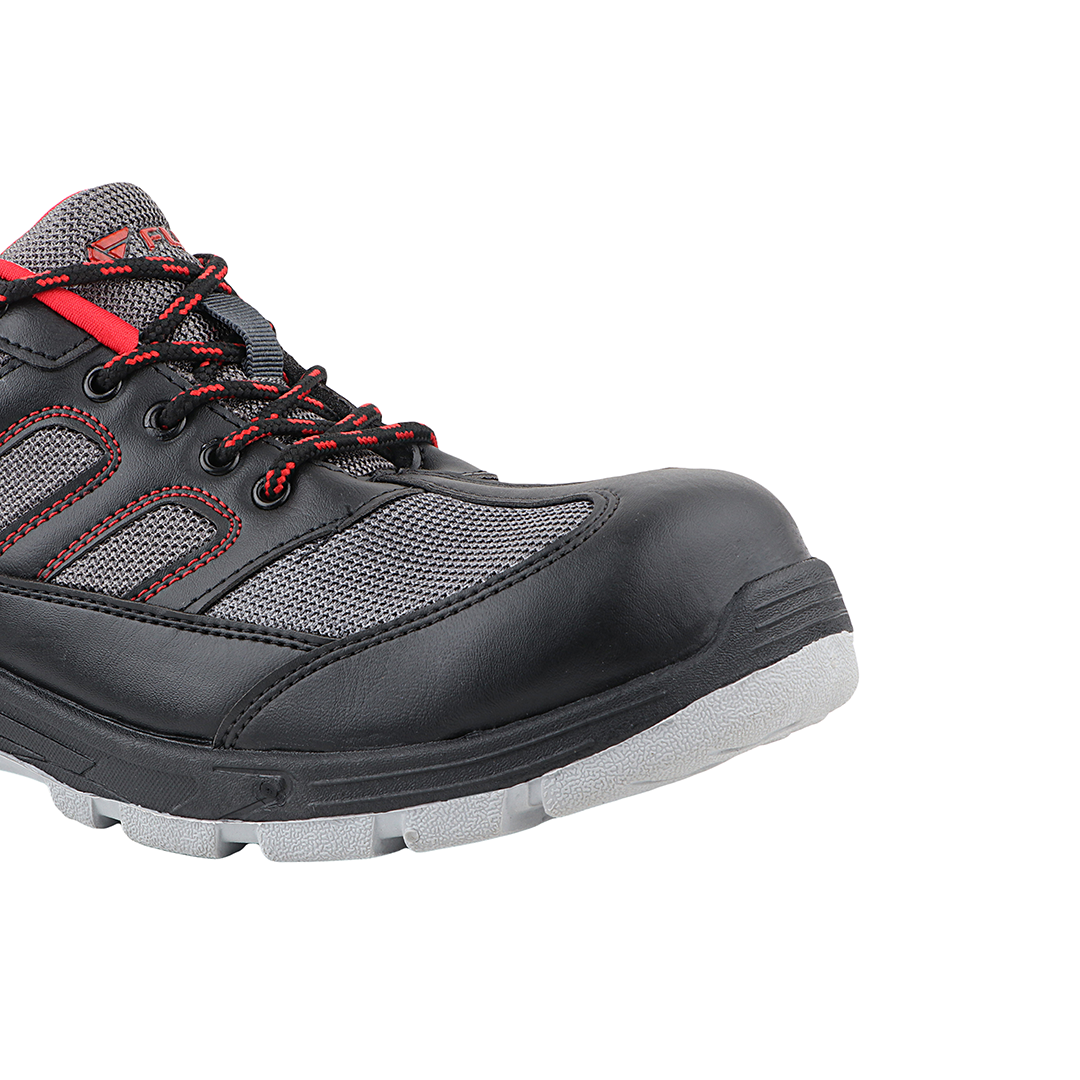 Fuel Armour 4 DD ISI Marked Synthetic Fabric Breathable Safety Shoes For Men's Steel Toe Cap With Double Density Rubberized PVC Sole (Grey)