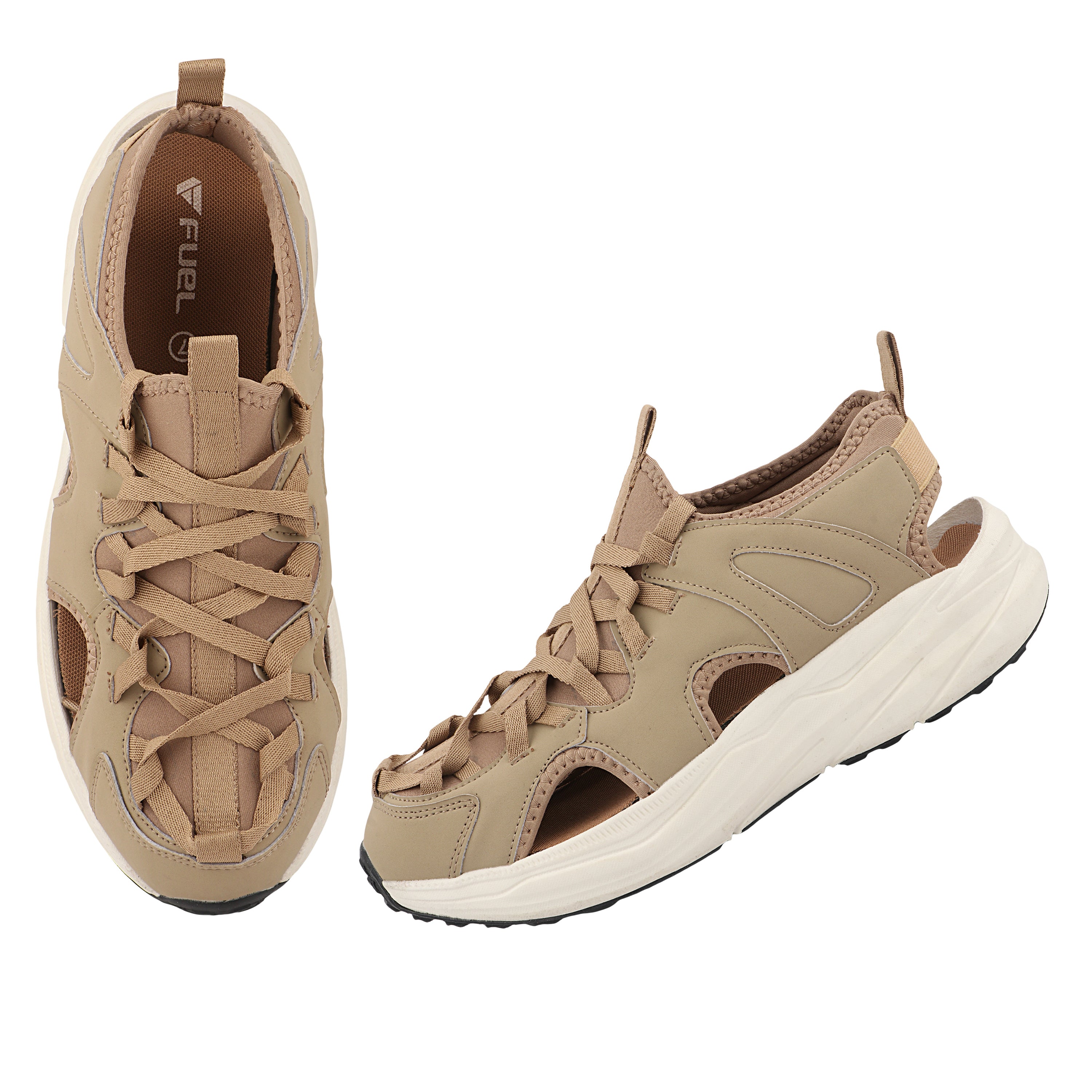 FUEL Crosspro Lightweight & Comfort Secure Fit Sports & Travel Fisherman Sandal for Men (Beige)