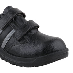 Fuel Riga Leather Safety Shoes for Women's Steel Toe Cap With Single Density PVC Sole (Black)
