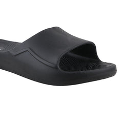 Fuel Swift Black Comfort Slides with Textured EVA Sole, Anti-Slip Slip-On Slippers
