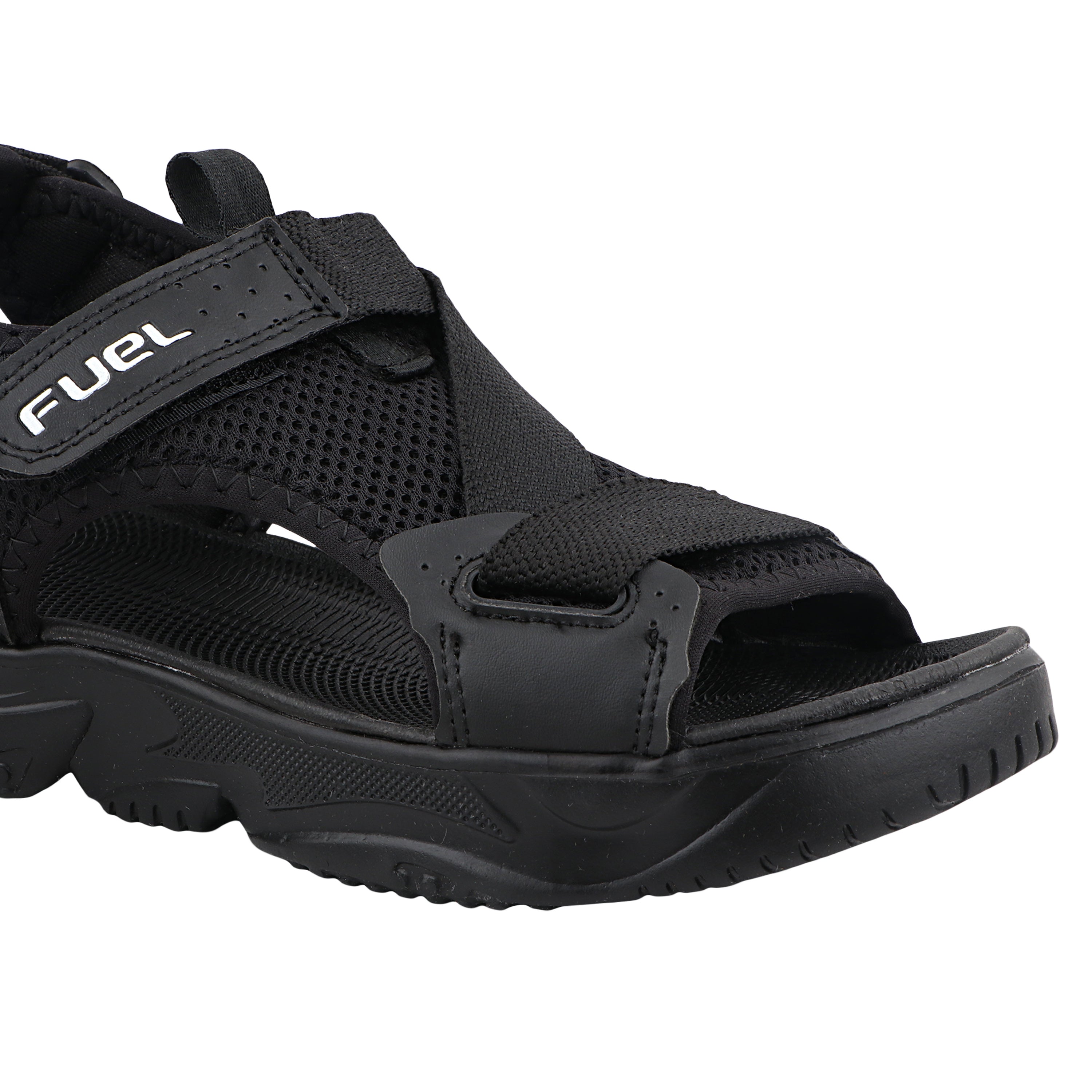 FUEL Gabbro Chunky Sports Sandals for Men (Black)