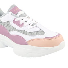FUEL Lina Lightweight & Comfortable with Lace-Up Running & Daily Wear Sports Shoes for Women's (Peach)