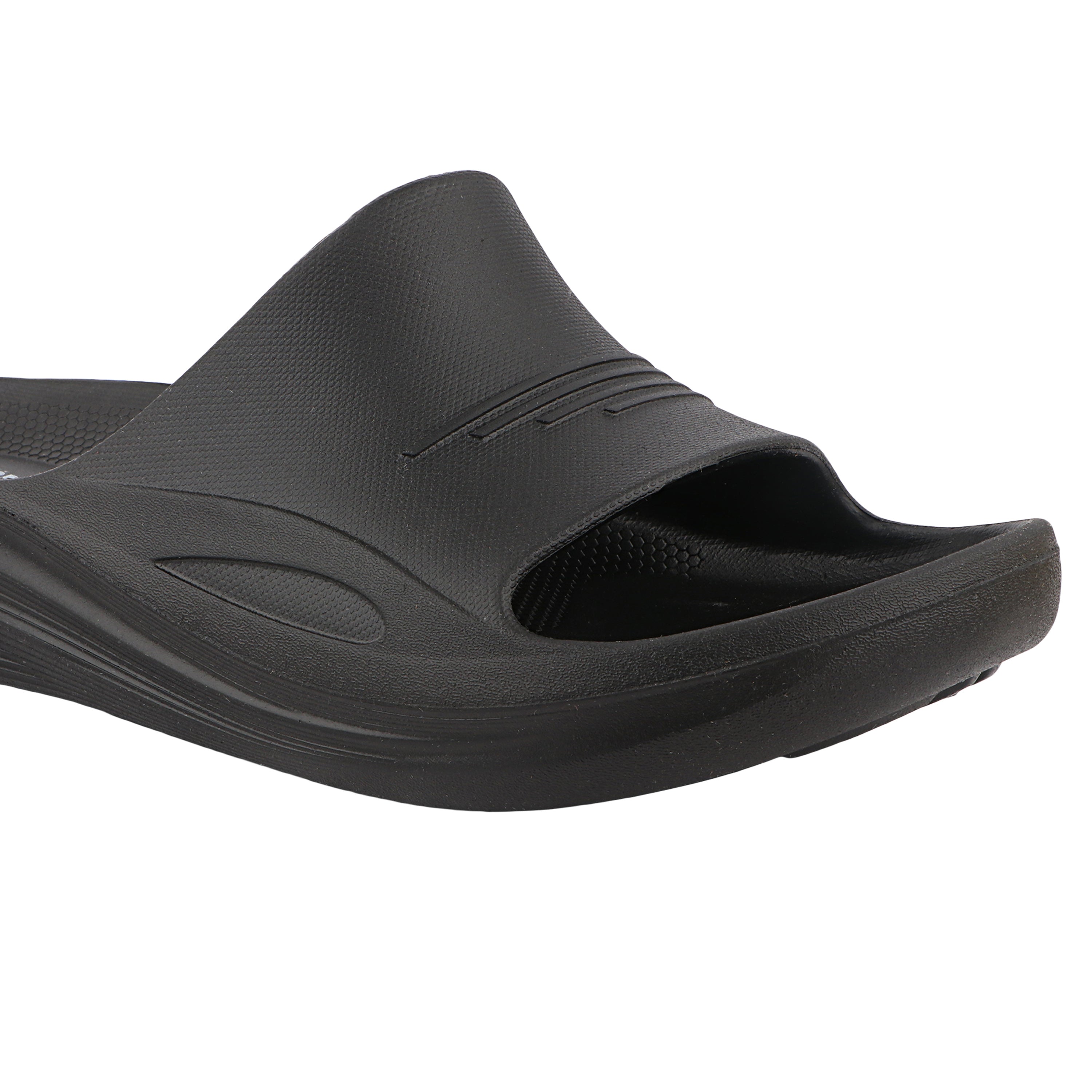 FUEL Cloud Cushioned Footbed and Lightweight Slip-On Design with Anti-Slip Sole for Men's (Black)