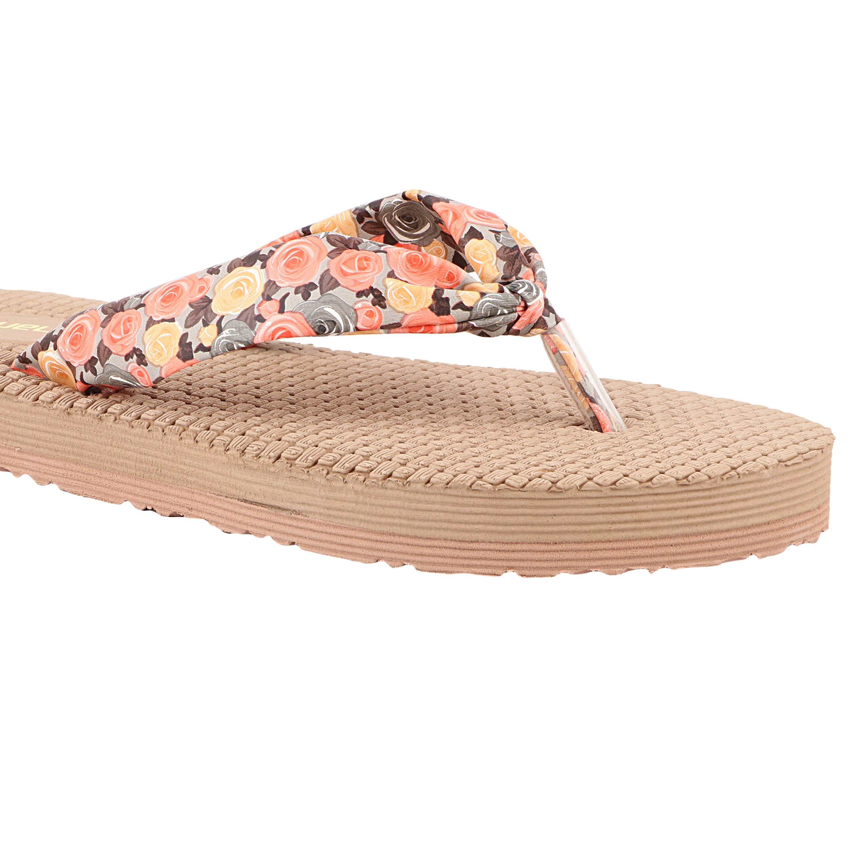 FUEL Flora Cushioned Footbed with Synthetic Cloth Upper & Lightweight EVA Sole for Women's (Orange)