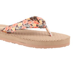 FUEL Flora Cushioned Footbed with Synthetic Cloth Upper & Lightweight EVA Sole for Women's (Orange)