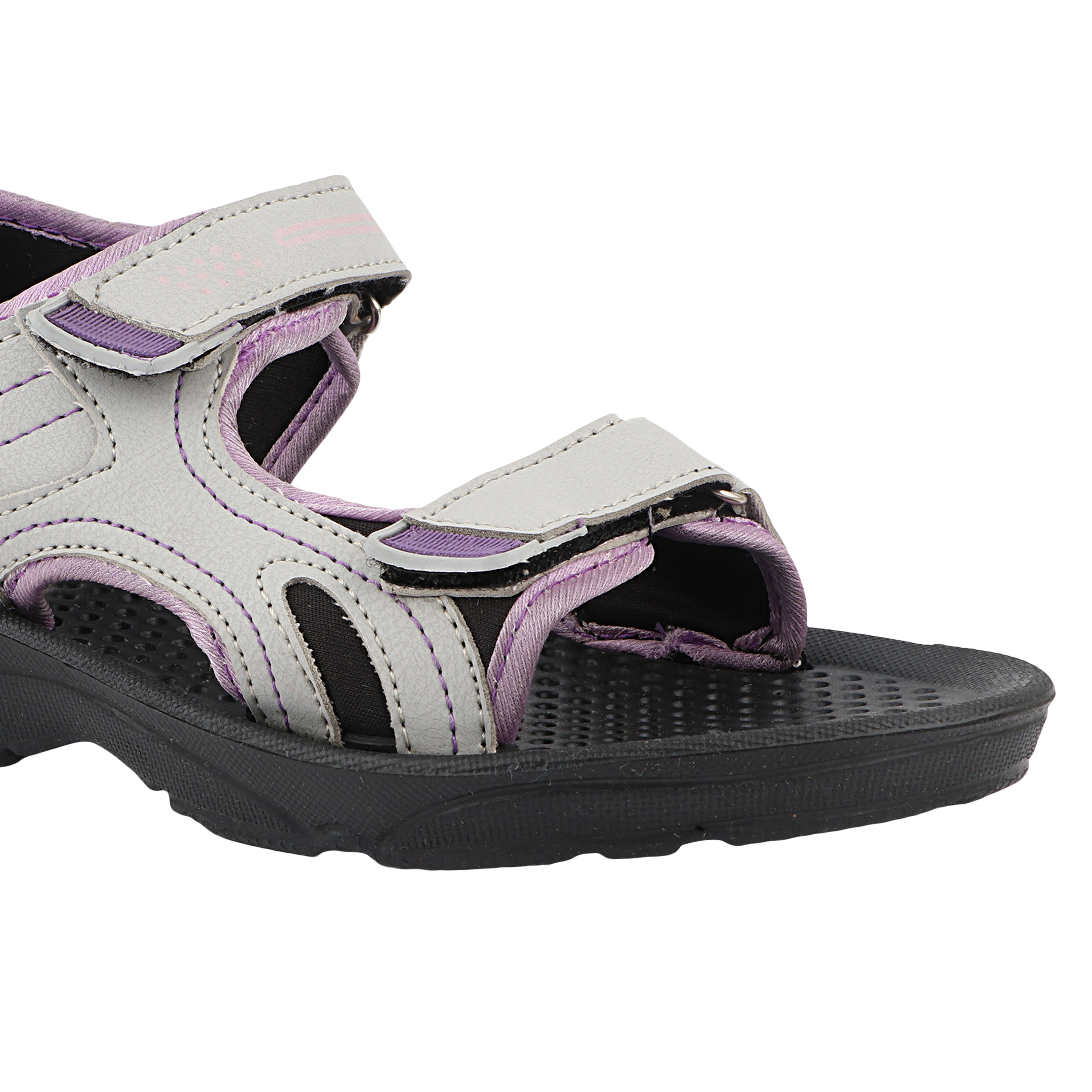 FUEL Flexi Stylish Lightweight & Comfortable with Durable Rexine Upper & EVA Sole Sports Sandal for Women's (Grey)