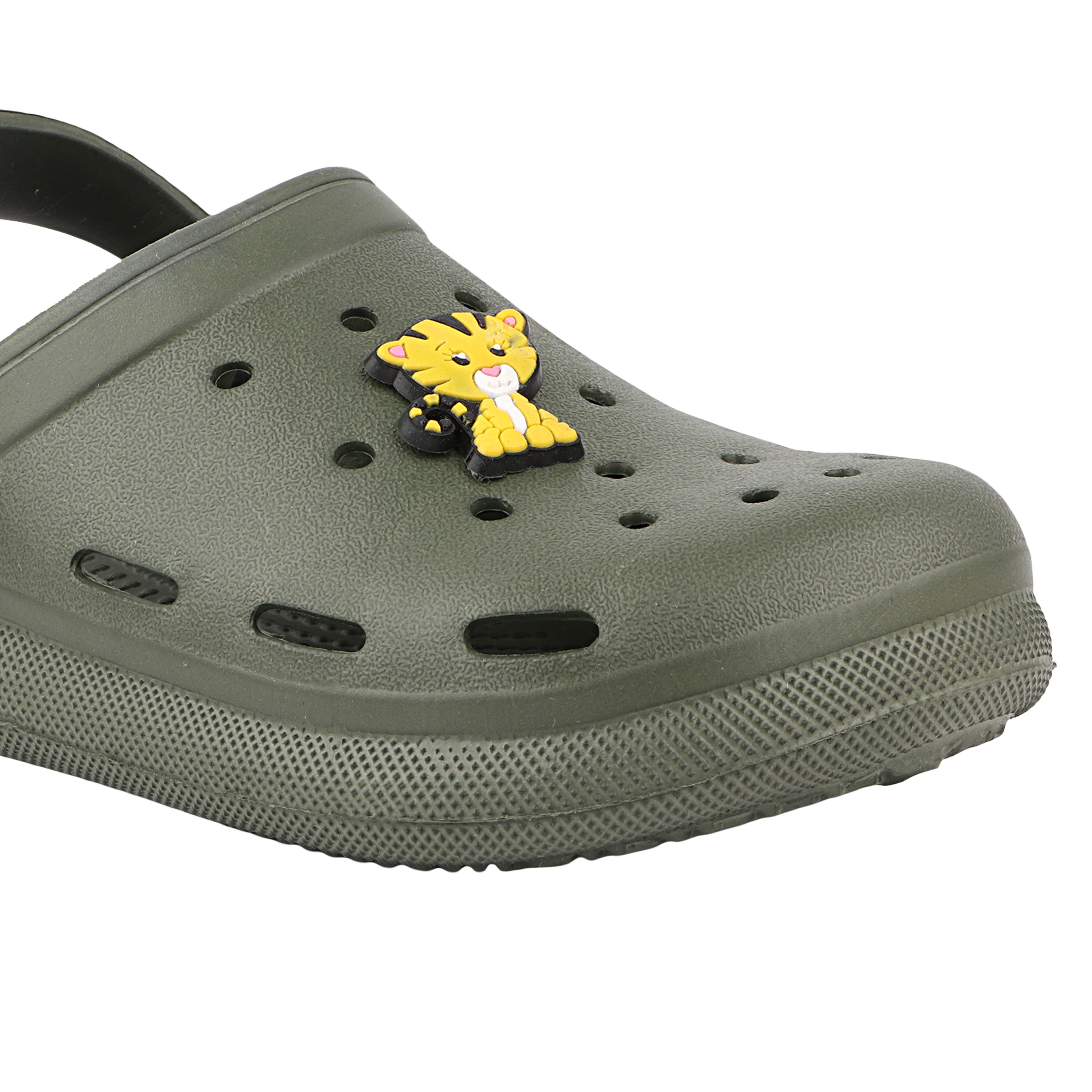 FUEL Hooper Lightweight & Comfortable Pull-On Casual Clogs with Cushioned Footbed for Kids (Olive)