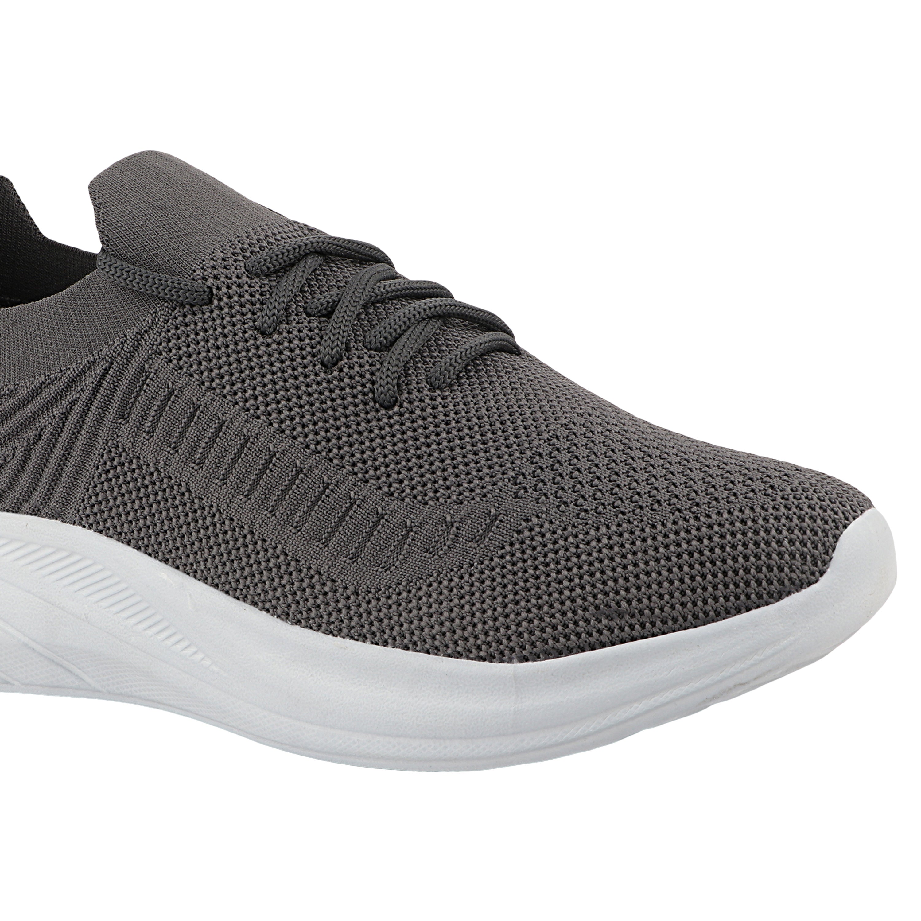 FUEL Player Breathable Knitted Fabric and Lightweight EVA Sole with Cushioned Footbed Sports Shoes for Men's (Grey)