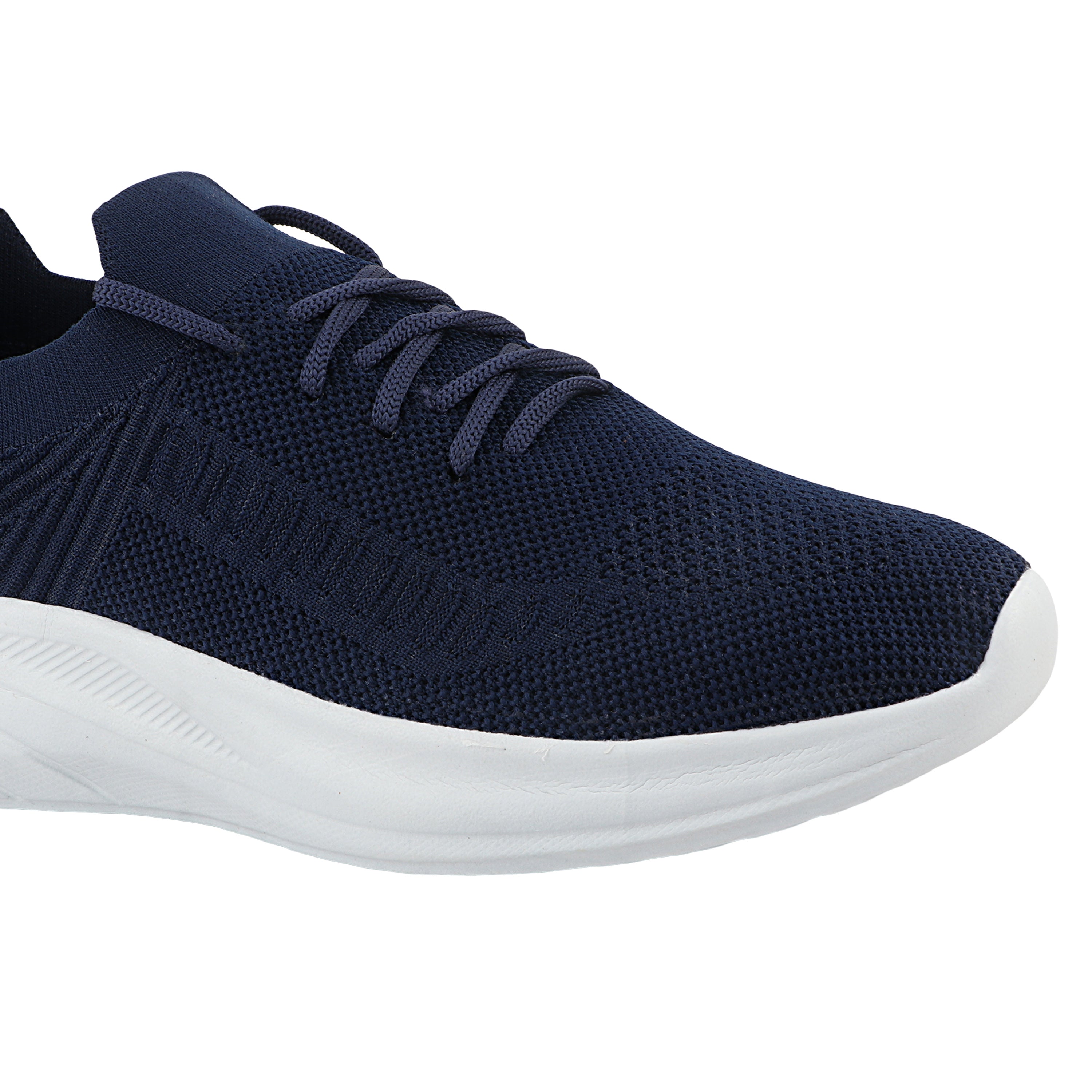 FUEL Player Breathable Knitted Fabric and Lightweight EVA Sole with Cushioned Footbed Sports Shoes for Men's (Navy)