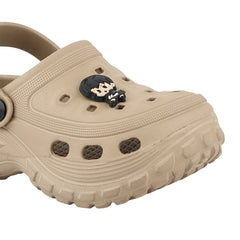 FUEL Poddle Cute & Lightweight EVA Slip-On Clogs for Kids (Khakhi)