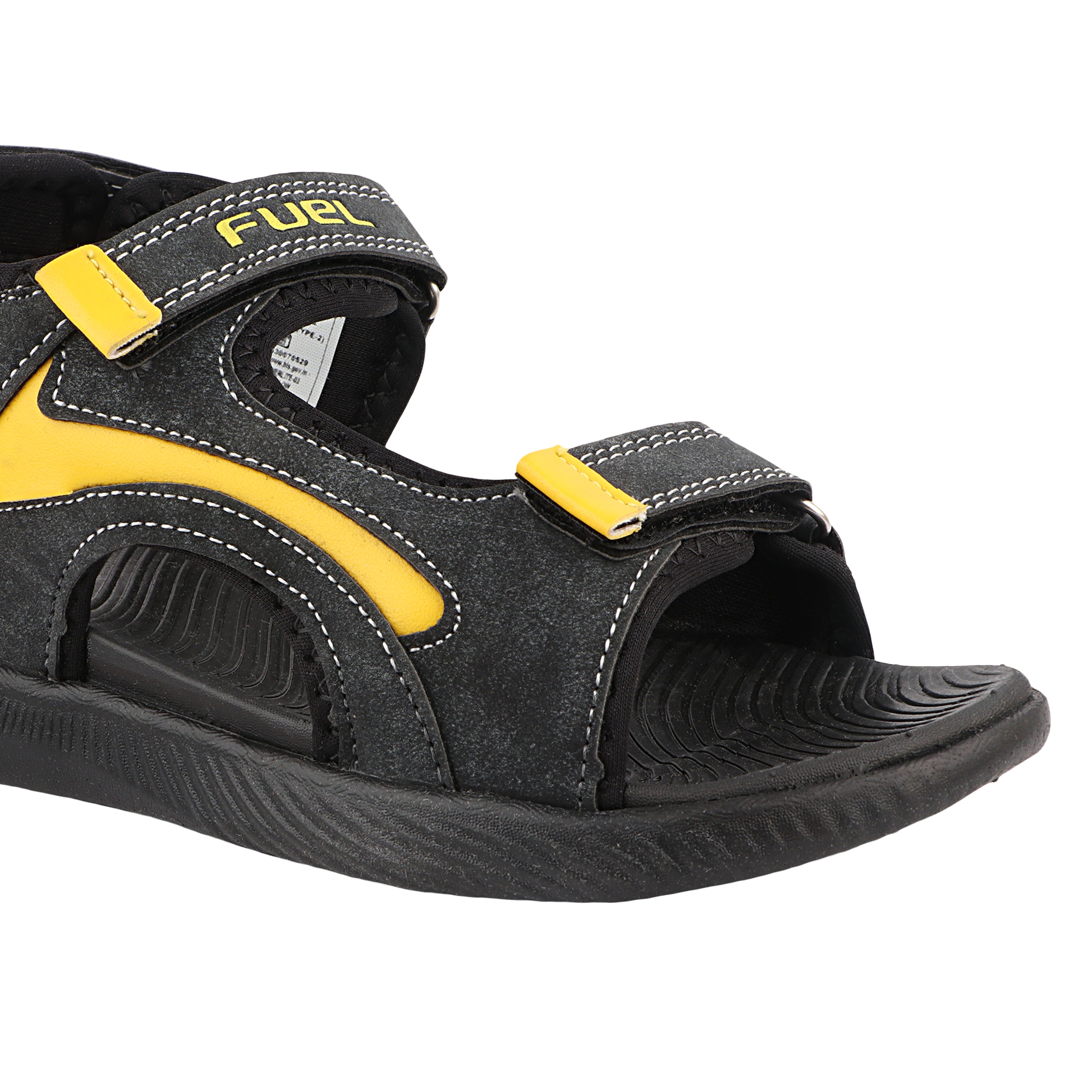 FUEL Power-lite-03 Lightweight & Comfortable with Cushioned Footbed & EVA Sole Sandal for Kids (Black)