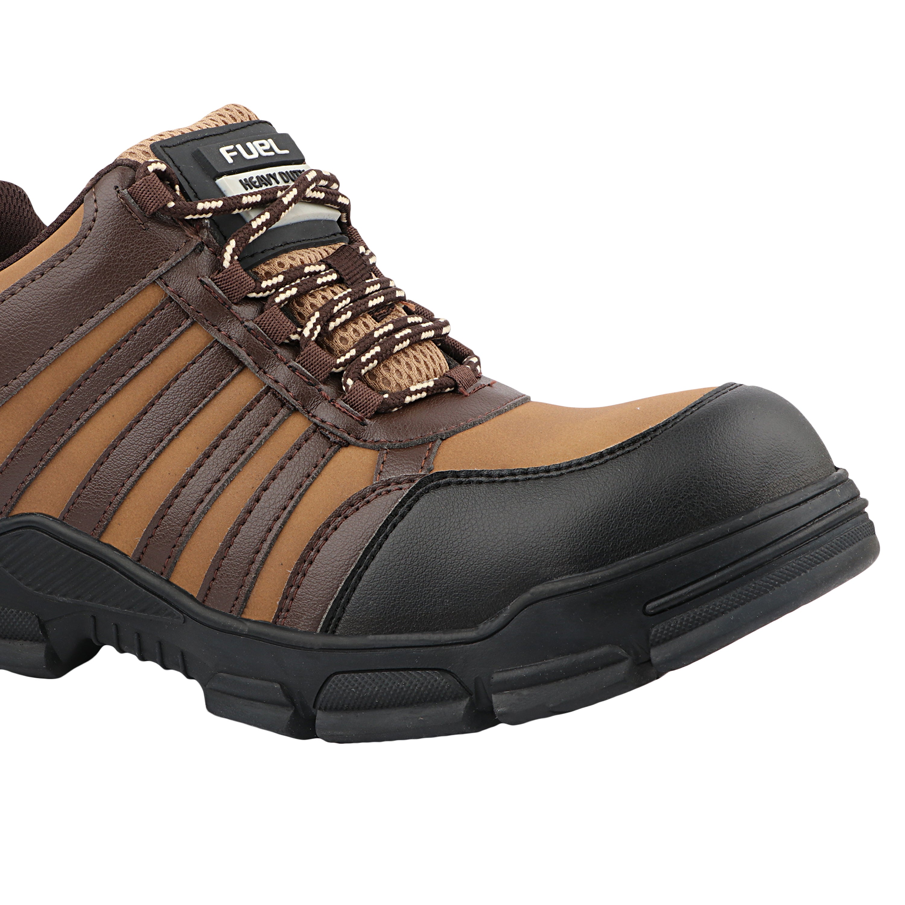 FUEL Reevon-03 Safety Shoes for Men | 200J Non-Metallic Toe Cap | Kevlar Insole | Nitrile Rubber Sole | Micro Fibre Upper | Air Mesh Lining | Industrial & Work Shoes