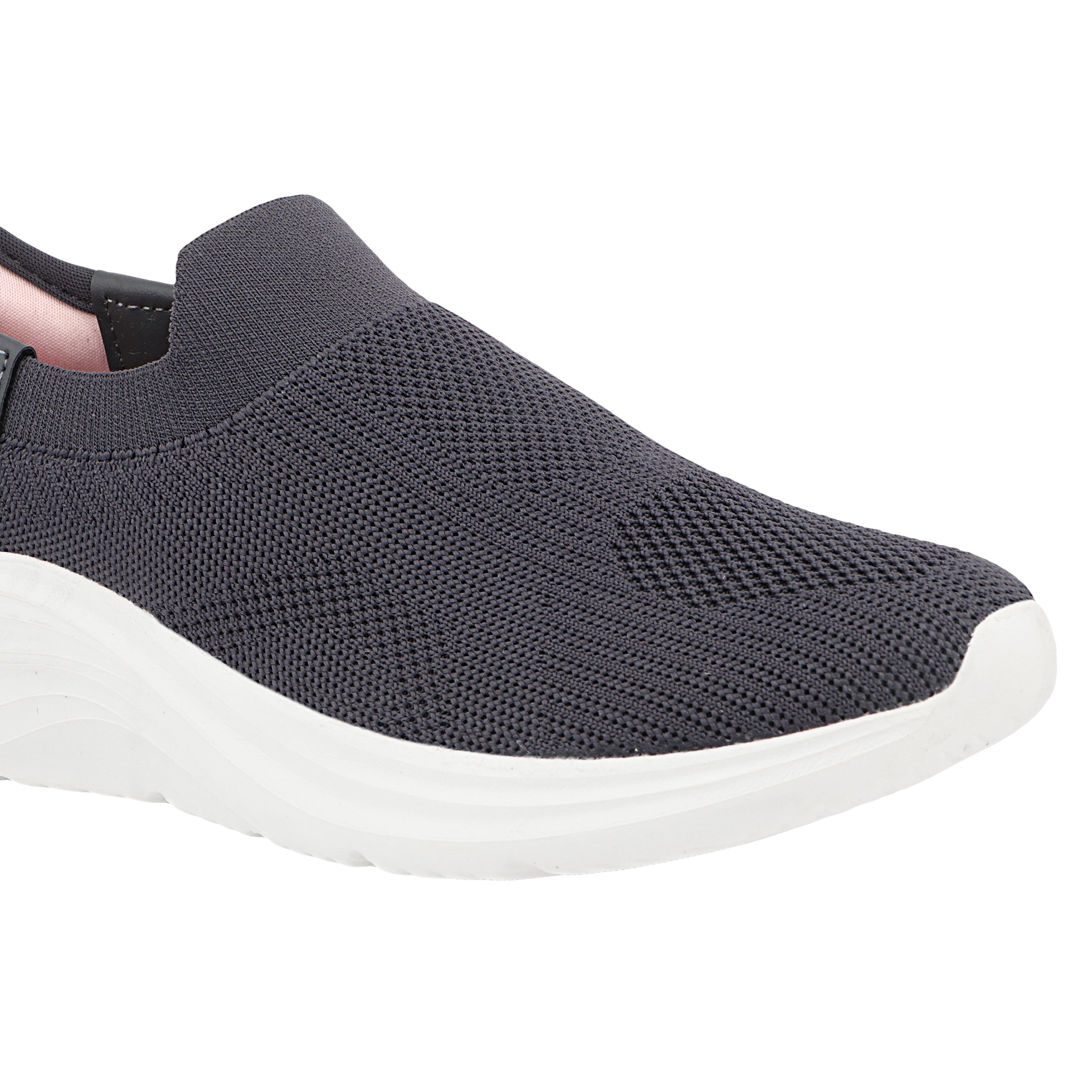 FUEL Gloria Women's Slip-On Shoes | Lightweight Casual Shoes | Soft Knitted Fabric Upper | Easy Slip-On Design | EVA Sole | Cushioned Footbed | Comfortable Everyday Footwear (Grey)