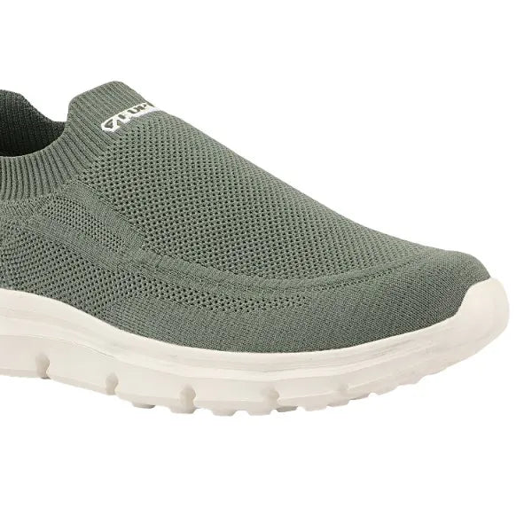 FUEL Flash-03 Men’s Casual Shoes, Green Textured Slip-On Footwear with Chunky White Sole for Everyday Wear, (Green)
