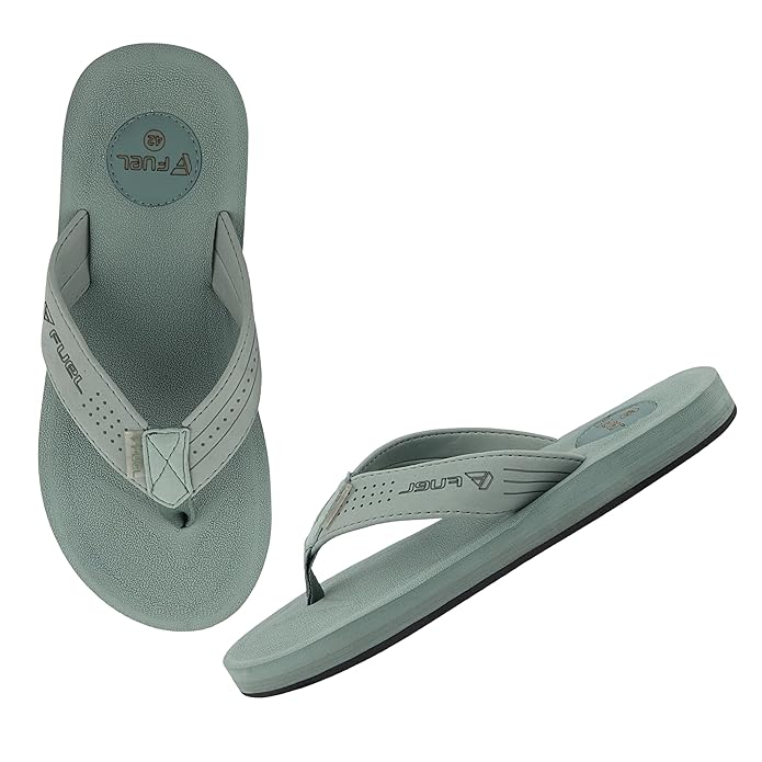 FUEL Men's Slippers, Flip Flops For Men (FMS-01) MIST GREEN