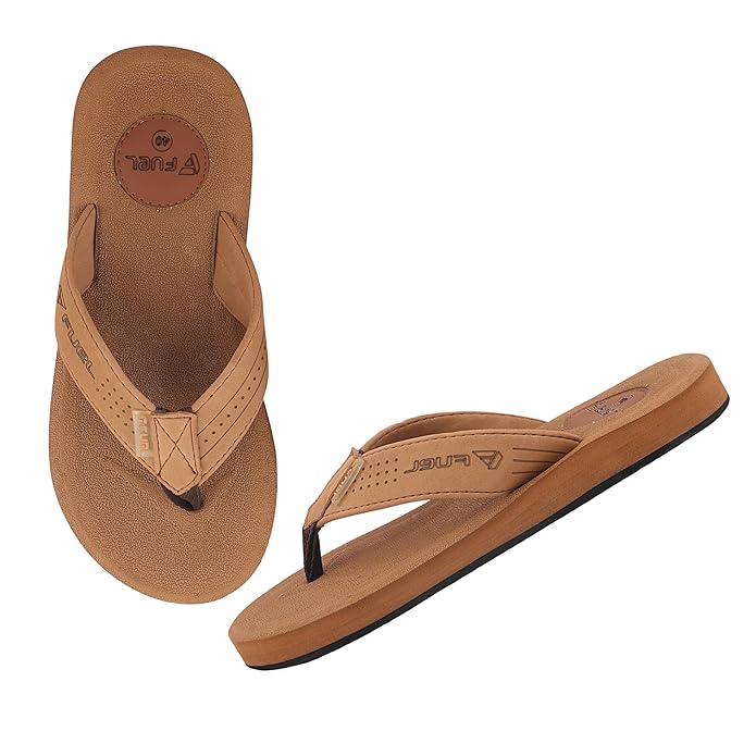 FUEL Men's Slippers, Flip Flops For Men (FMS-01) BROWN