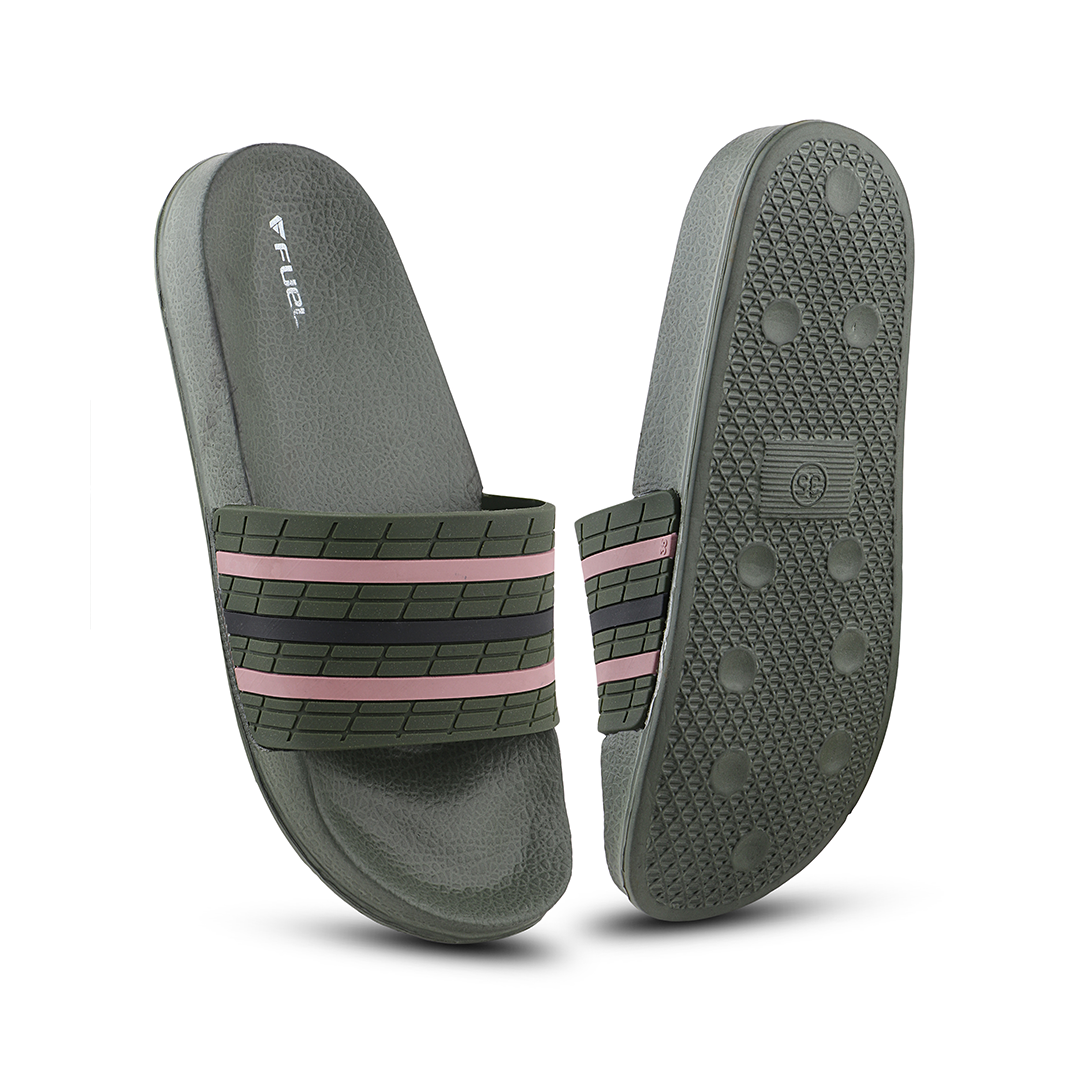 FUEL SLF-03 Kids Slippers (Olive/Black)