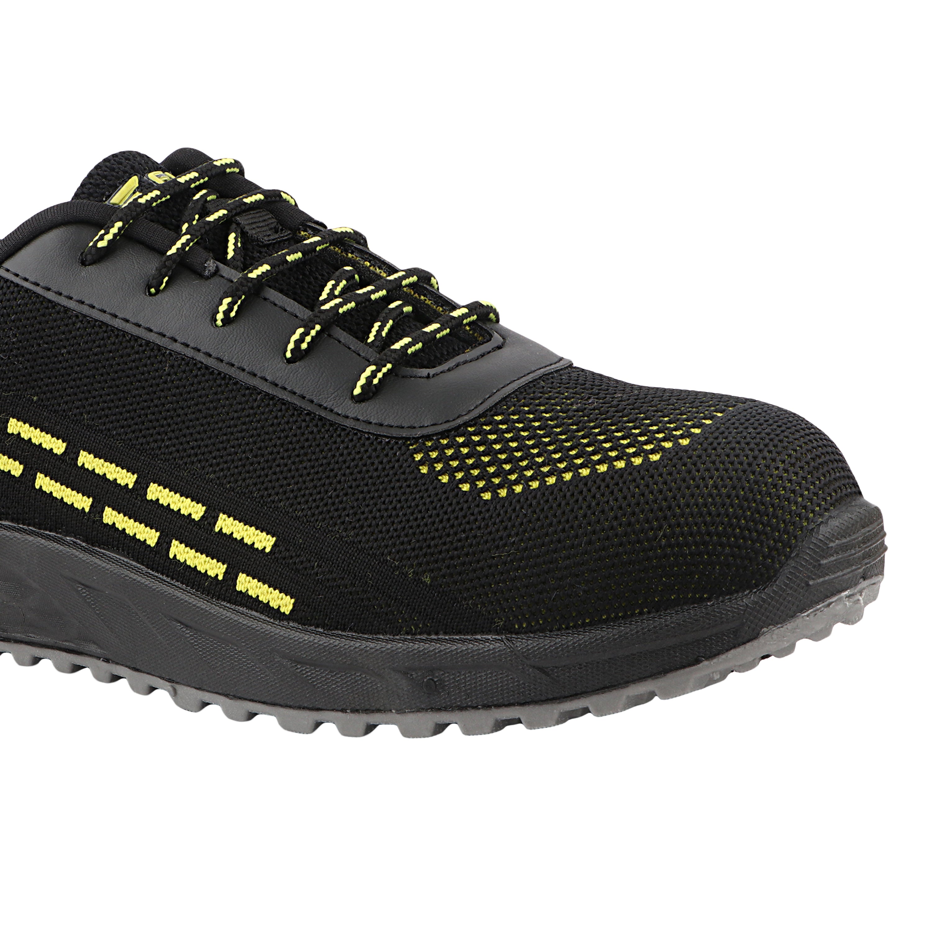 FUEL Armour 1 DD ISI Marked Strong Knitting Upper Breathable Safety Shoes for Men's Steel Toe Cap With Double Density Rubberized PVC Sole (Black)