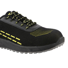 FUEL Armour 1 DD ISI Marked Strong Knitting Upper Breathable Safety Shoes for Men's Steel Toe Cap With Double Density Rubberized PVC Sole (Black)